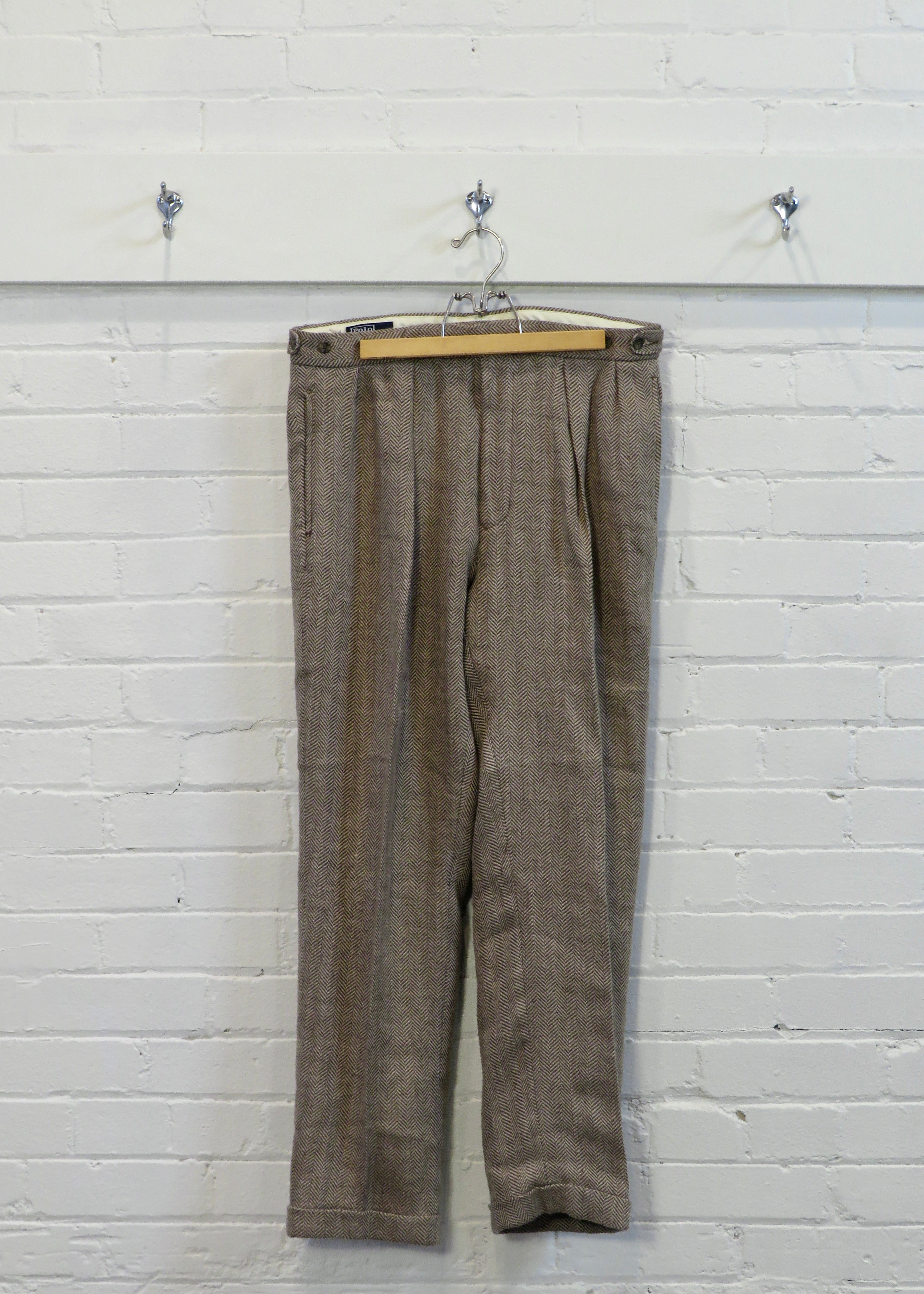 1980s Polo Ralph Lauren Linen Herringbone Trousers – Quotidian