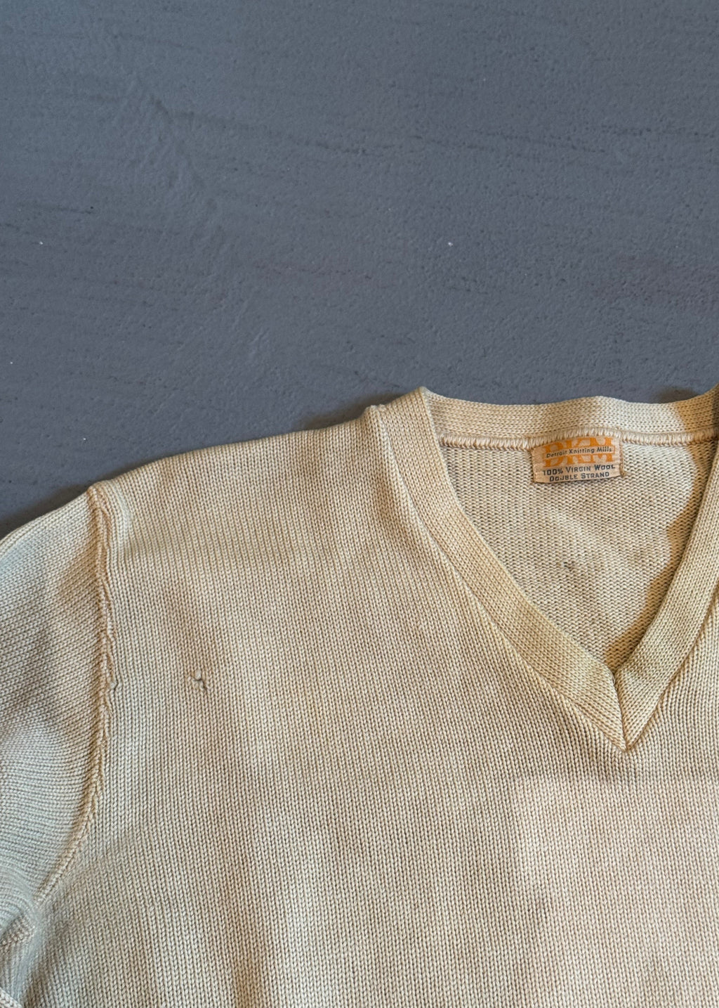1940s Ghost Letter V-Neck Varsity Sweater
