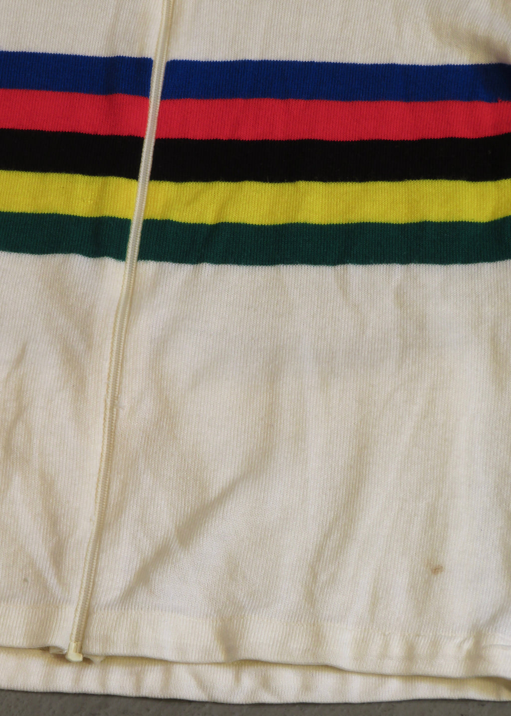 1970s Wool Acrylic Blend Full Zip Cycling Jersey Sweater