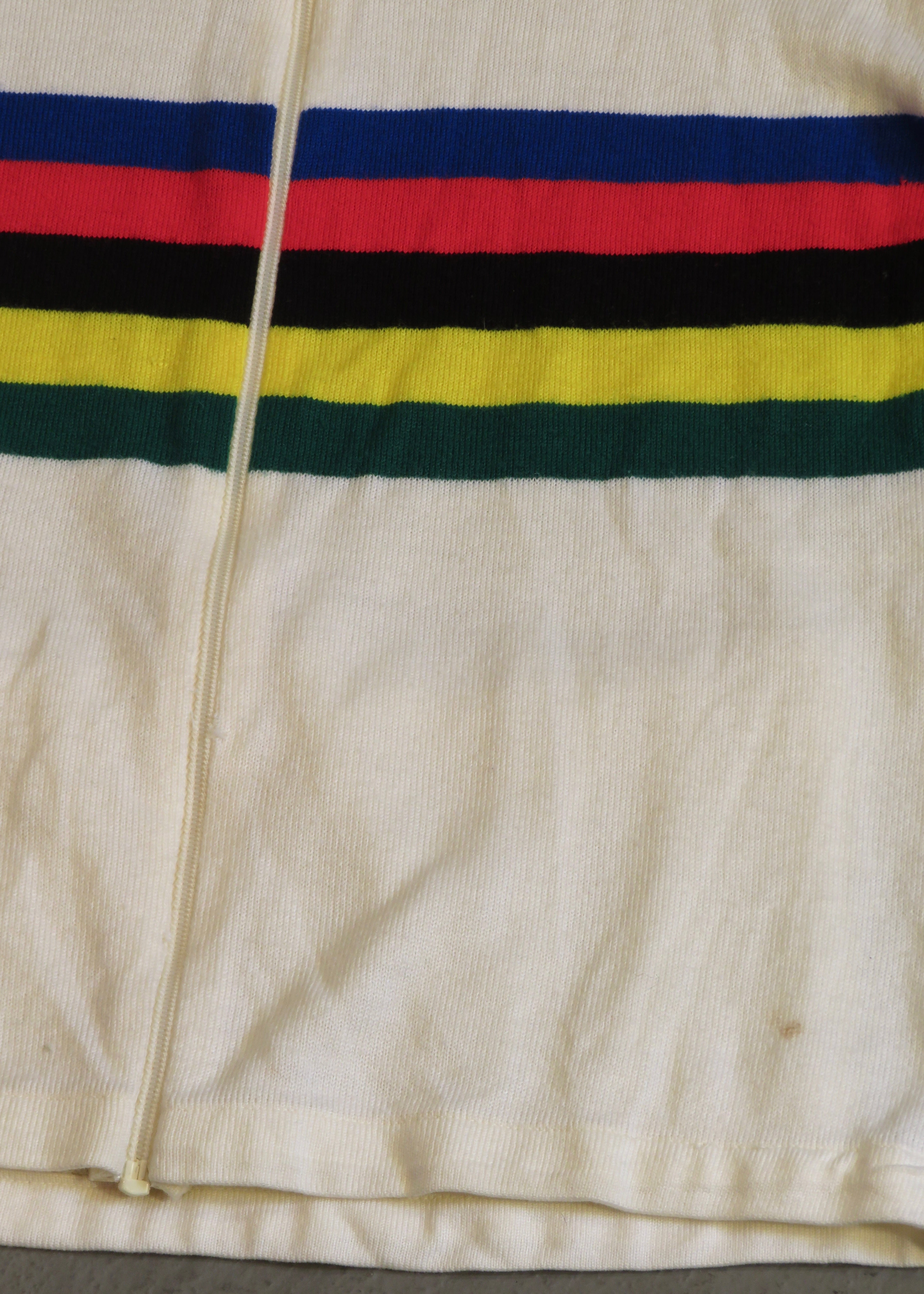 1970s Wool Acrylic Blend Full Zip Cycling Jersey Sweater