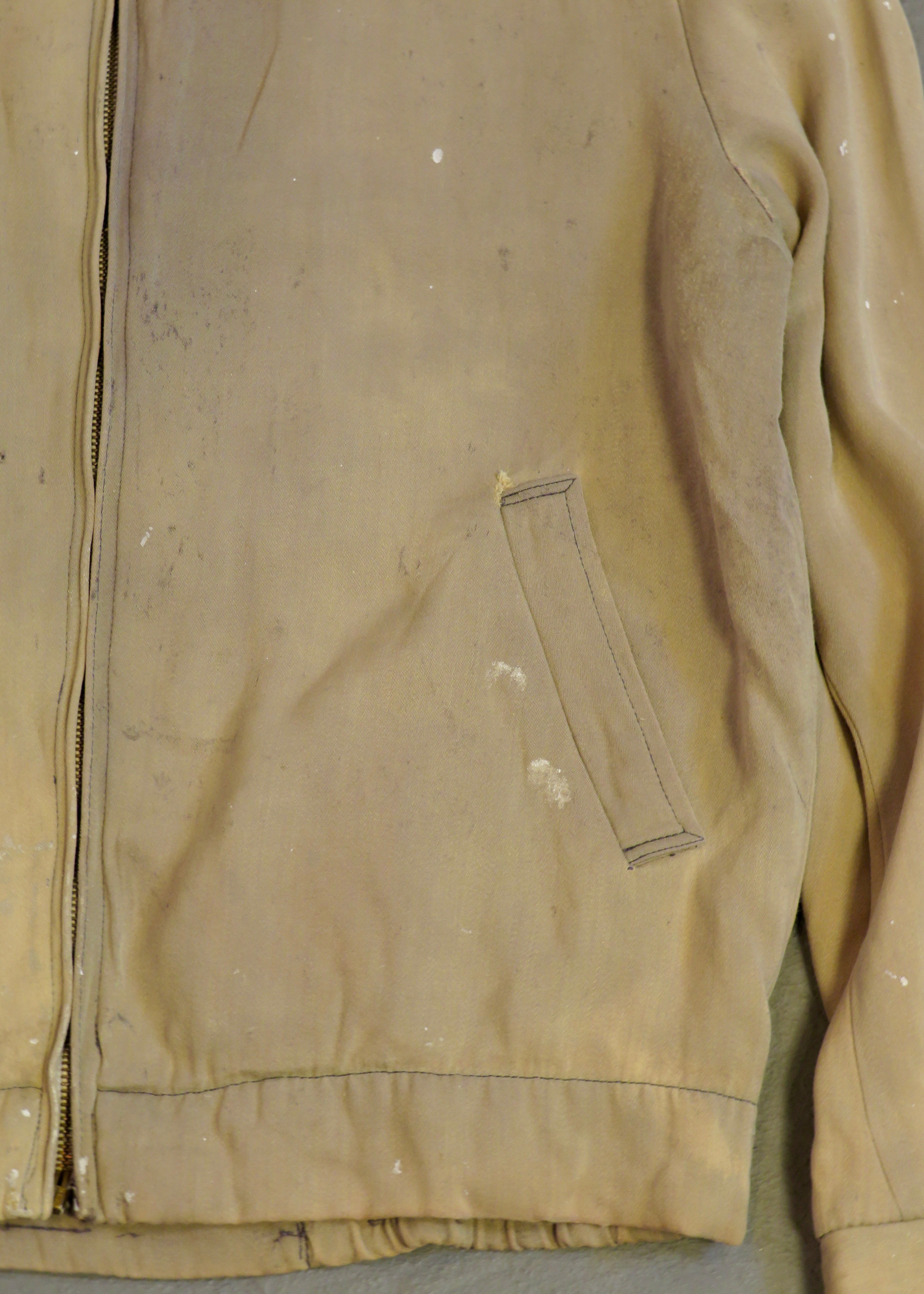 1950s Beige Thrashed Distressed Cropped Ricky Jacket