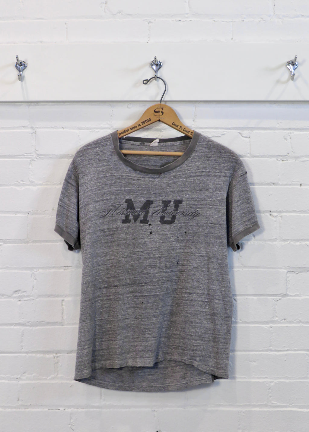 1970s Missouri University Thrashed Ringer T-Shirt | M