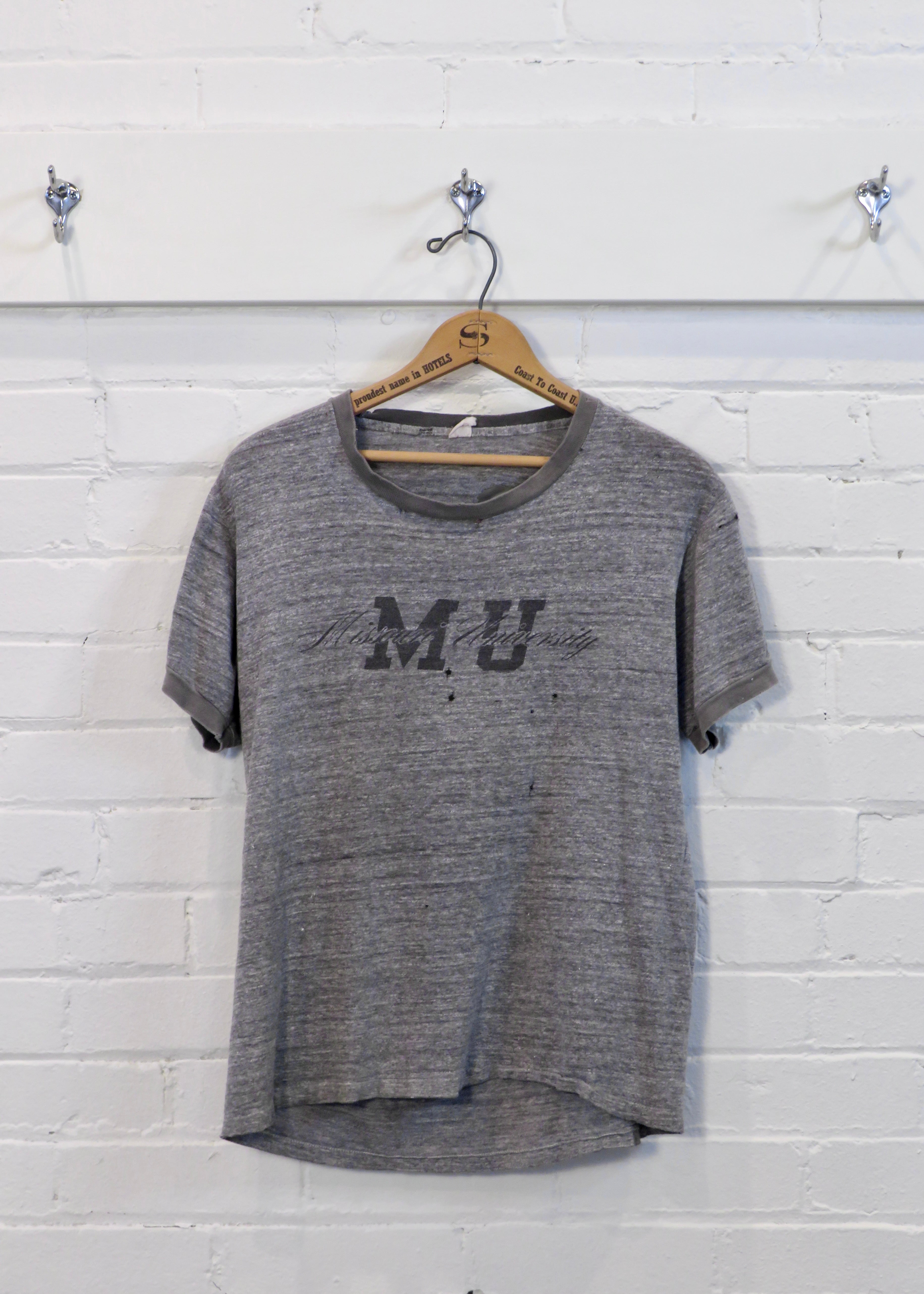 1970s Missouri University Thrashed Ringer T-Shirt | M