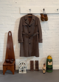 1980s Pendleton Belted Wool Houndstooth Overcoat