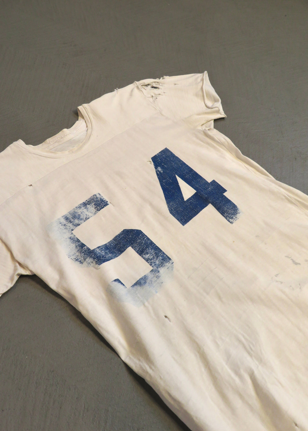 1960s Wilson Distressed Rayon Blend #54 Football Jersey