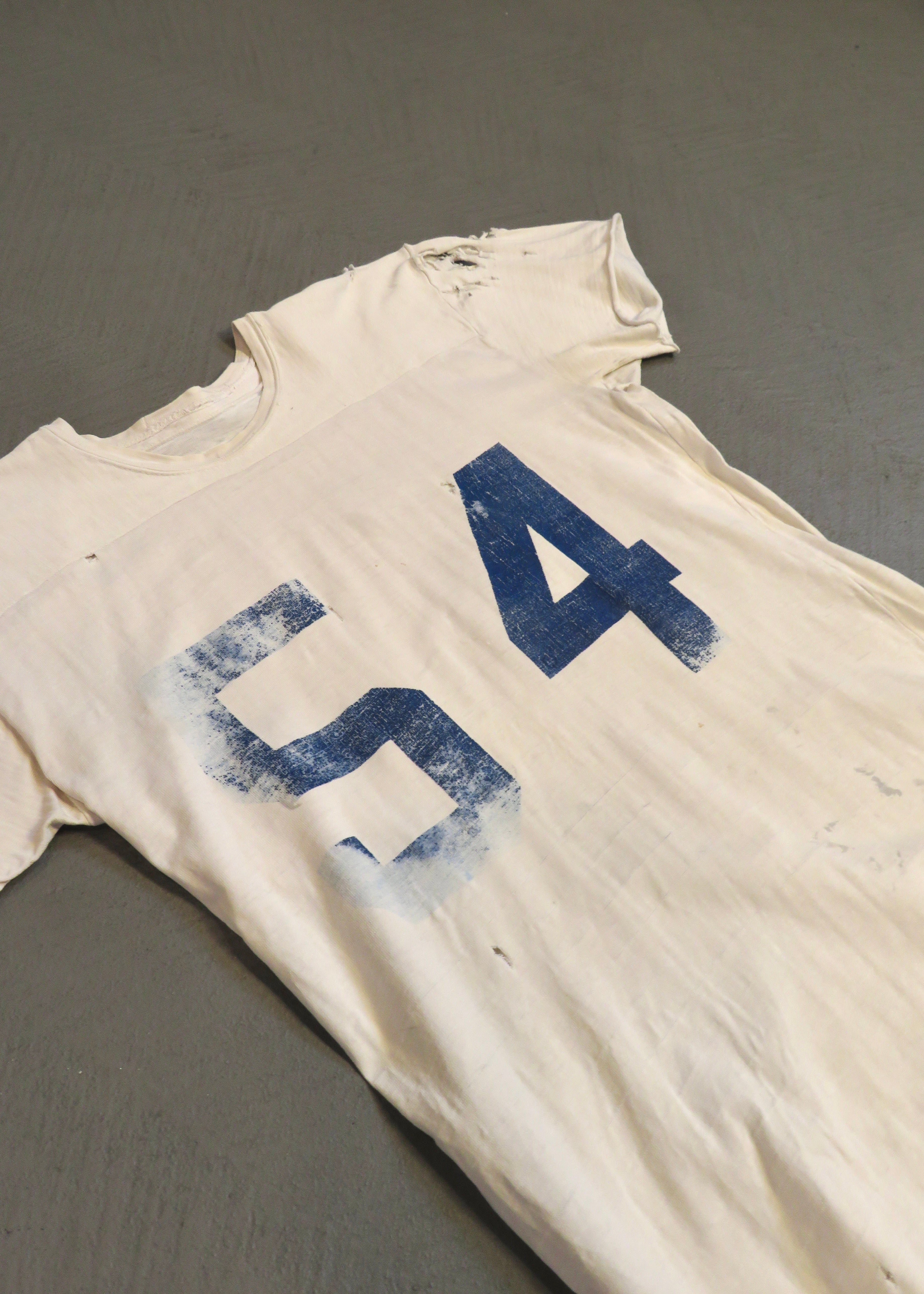 1960s Wilson Distressed Rayon Blend #54 Football Jersey