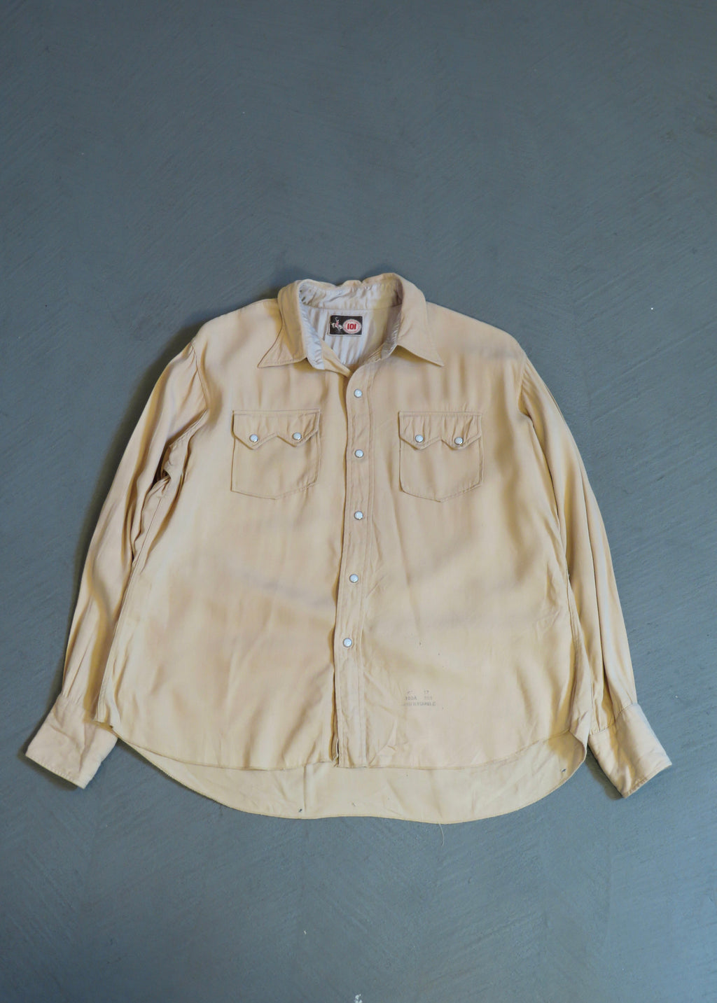 1950s One-O-One 101 Gabardine Pearl Snap Western Shirt