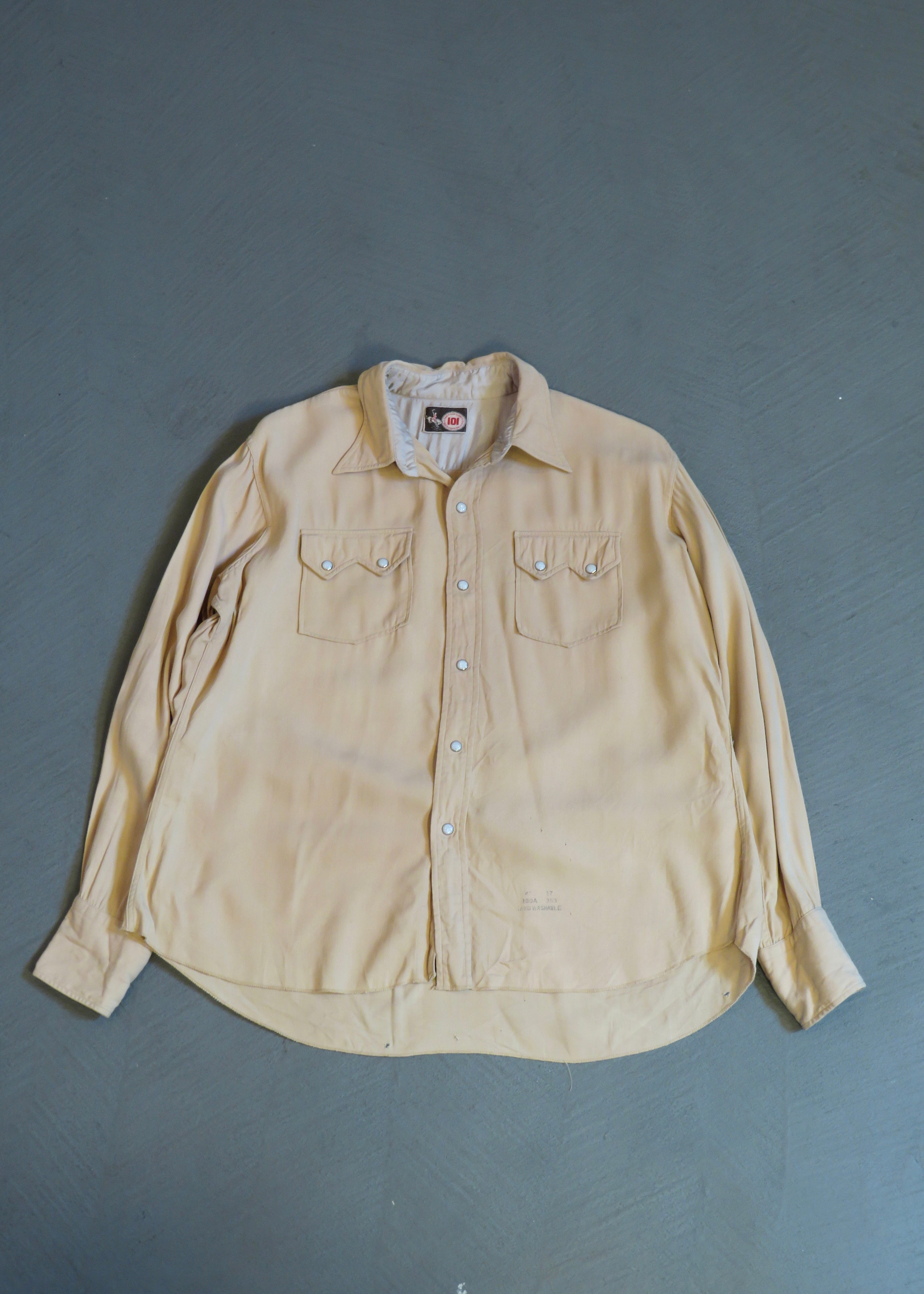 1950s One-O-One 101 Gabardine Pearl Snap Western Shirt