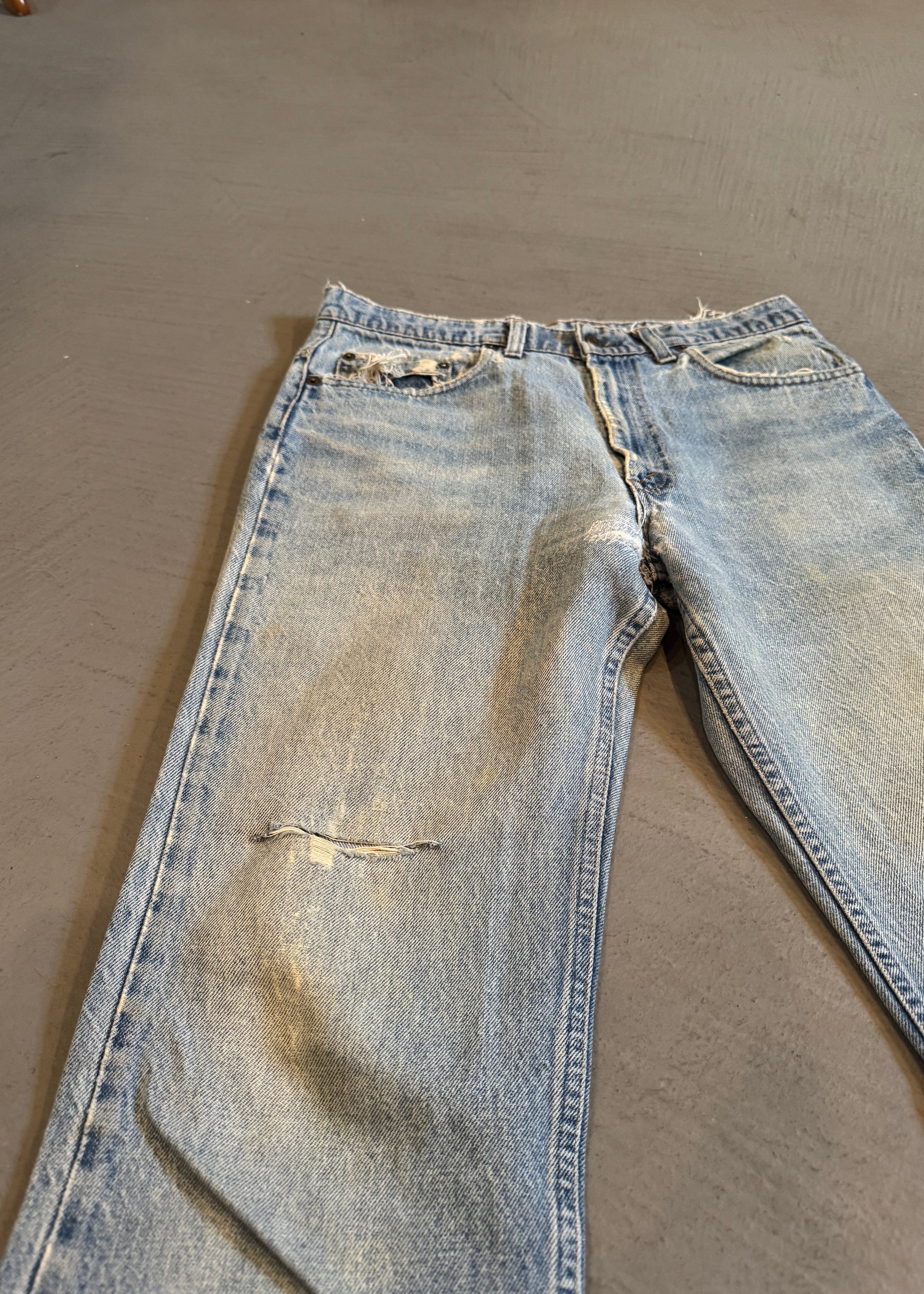 1990s Levi's 517 Raw Hem Flared Jeans