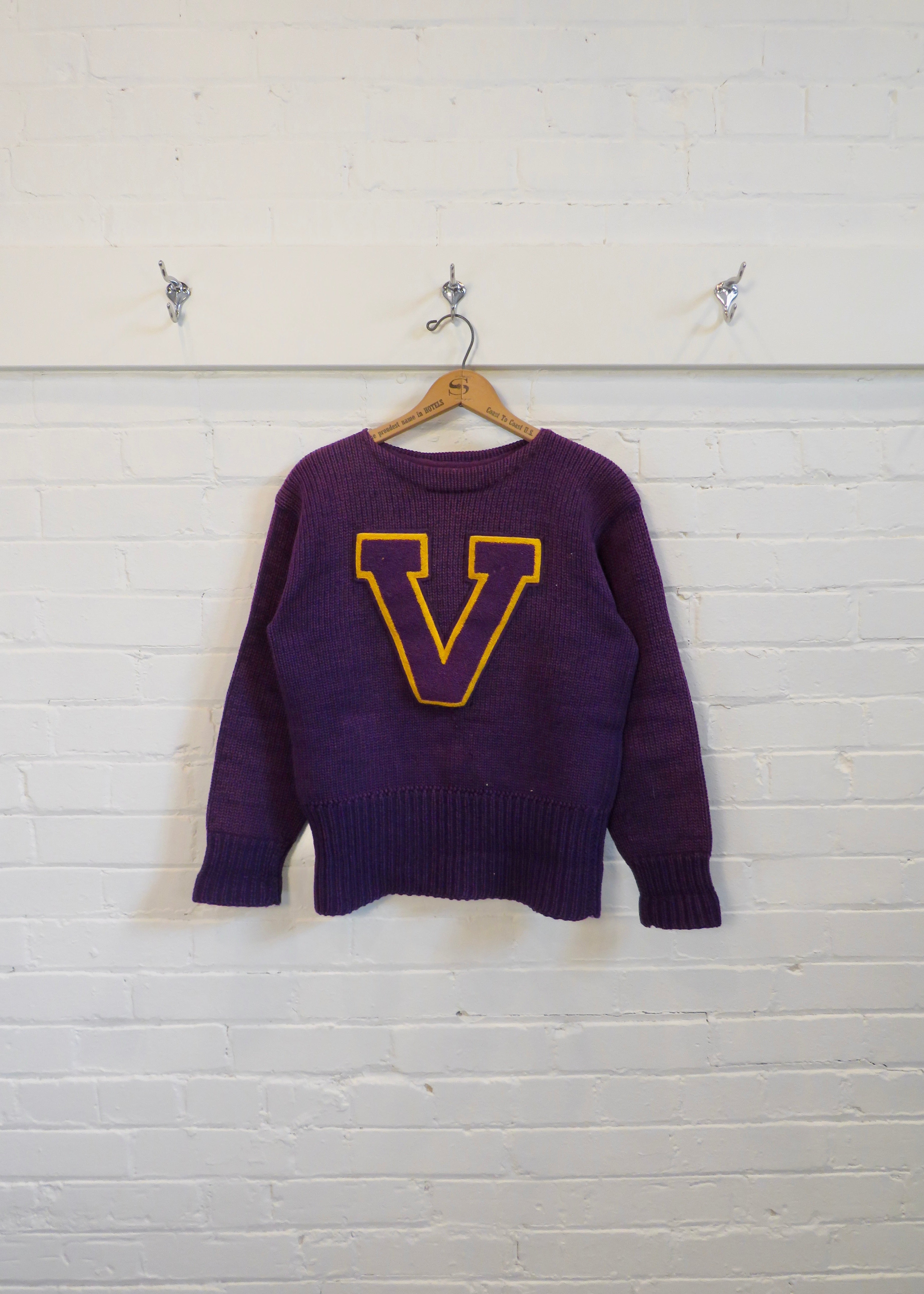 1930s Boat Neck Varsity Sweater