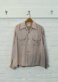 1950s Faded Mauve Rayon Gabardine Overshirt