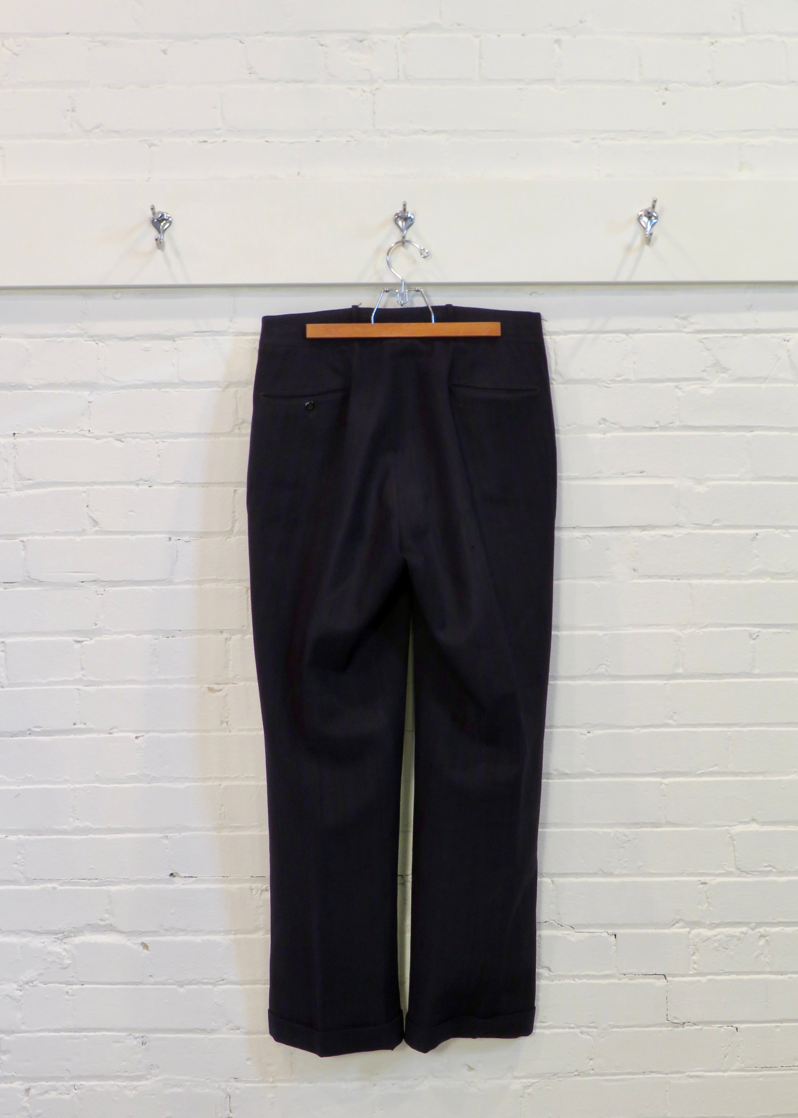 1960s Deep Navy Pinstripe Suit Trousers