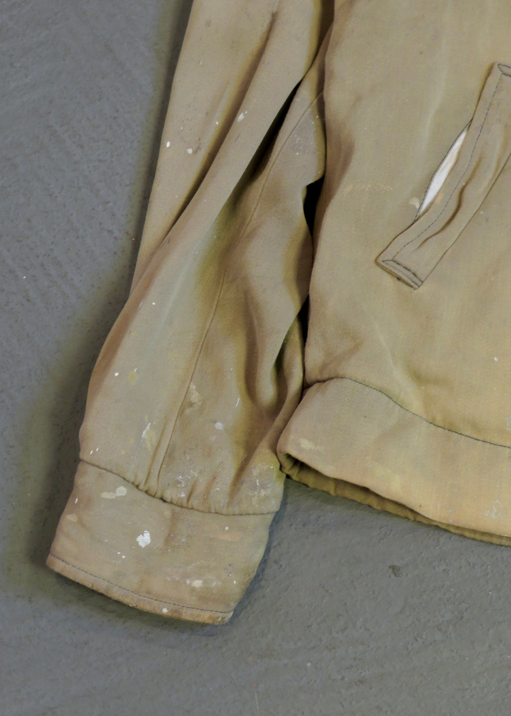 1950s Beige Thrashed Distressed Cropped Ricky Jacket