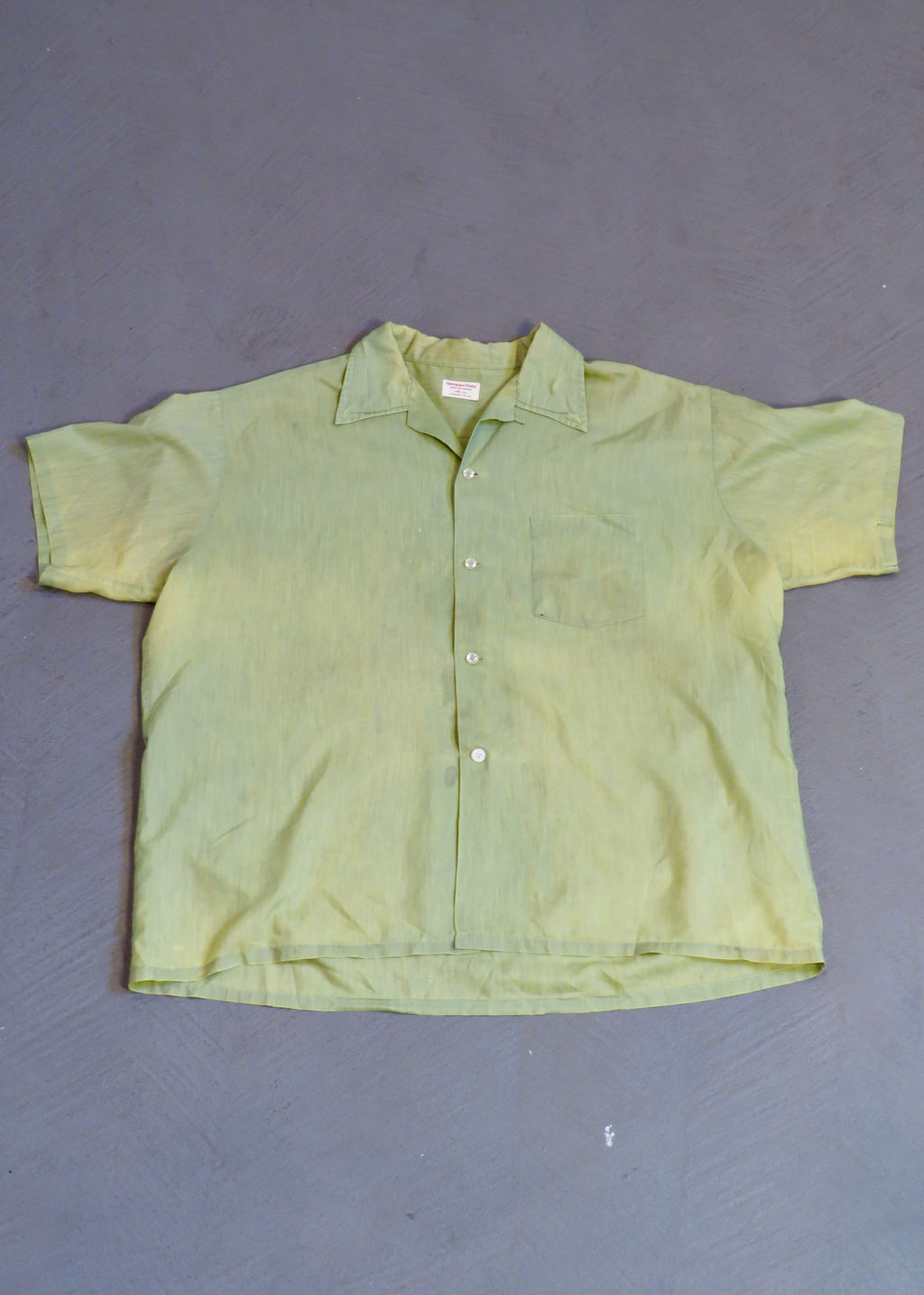 1960s Pea Green Camp Collar Shirt