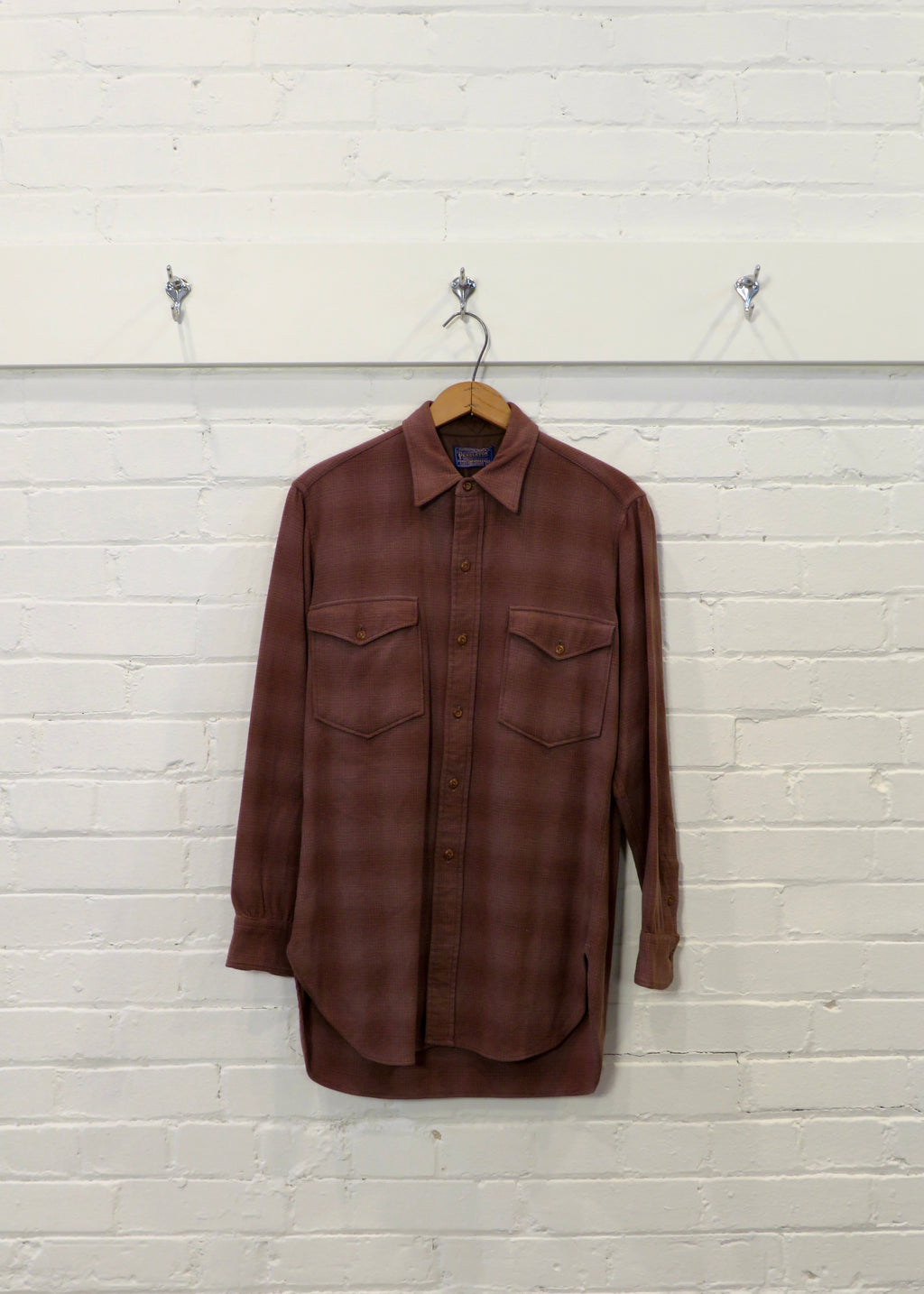 1960s Pendleton Shadow Plaid Flannel Shirt