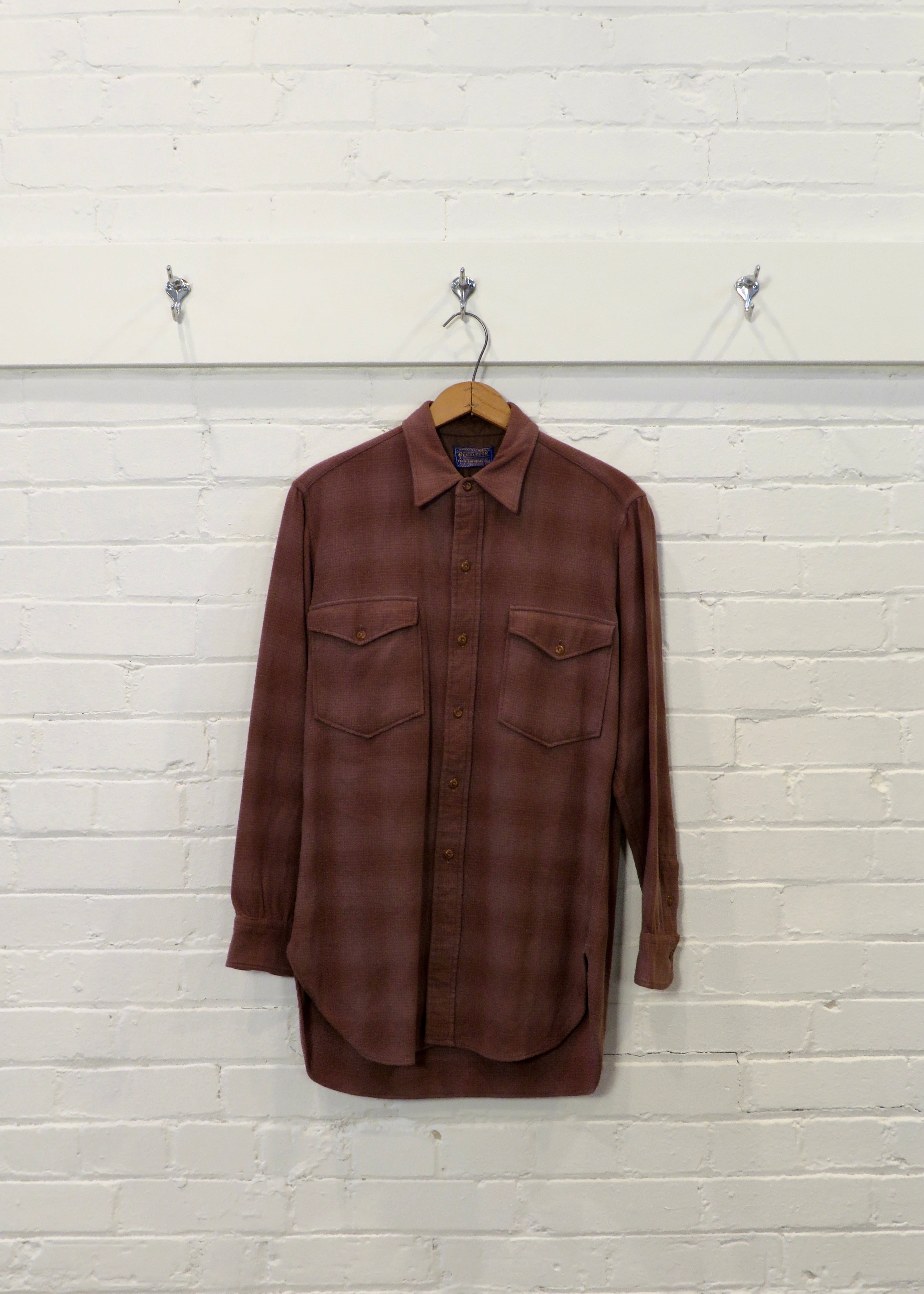 1960s Pendleton Shadow Plaid Flannel Shirt