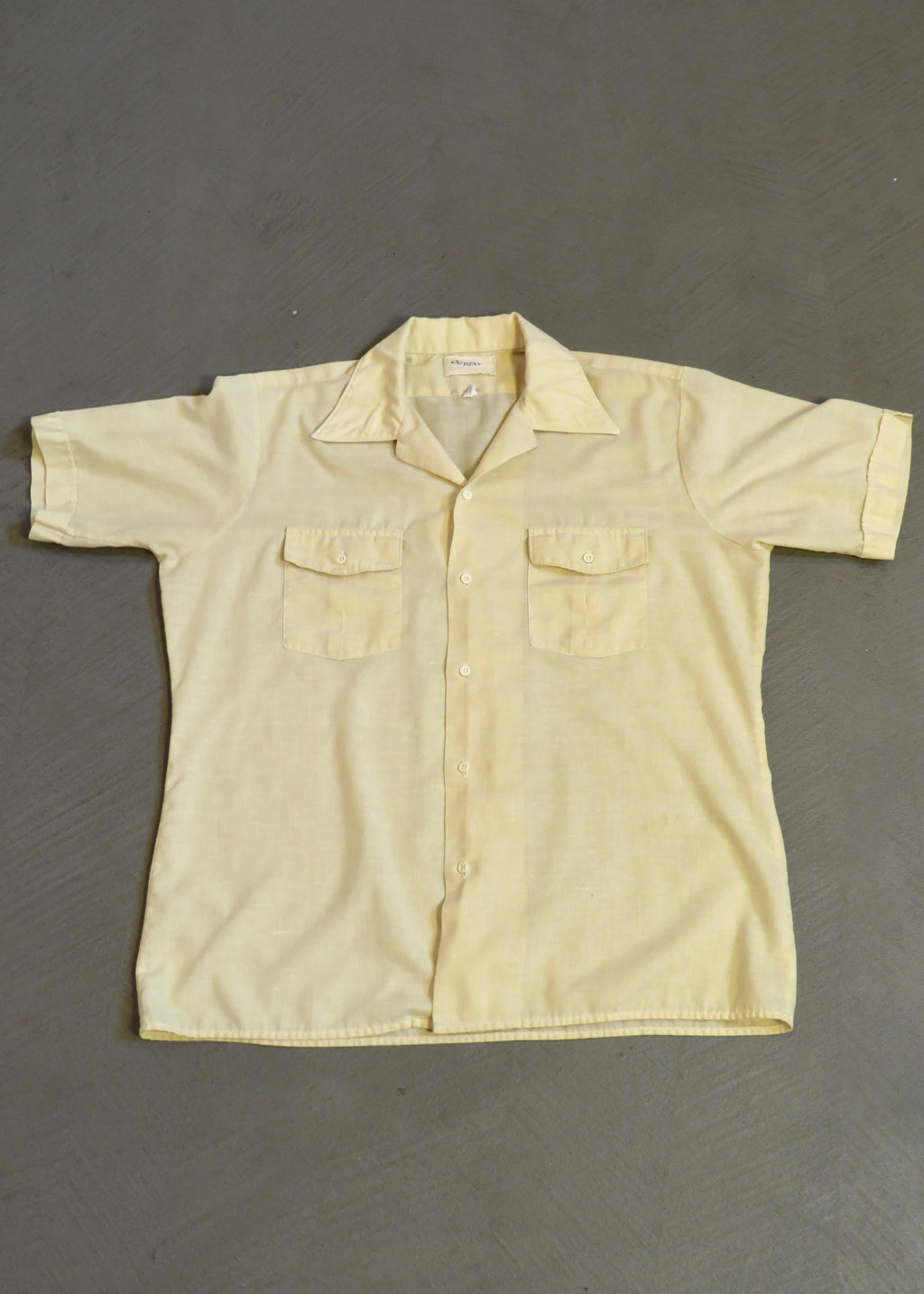 1960s Ecru Textured Camp Collar Shirt
