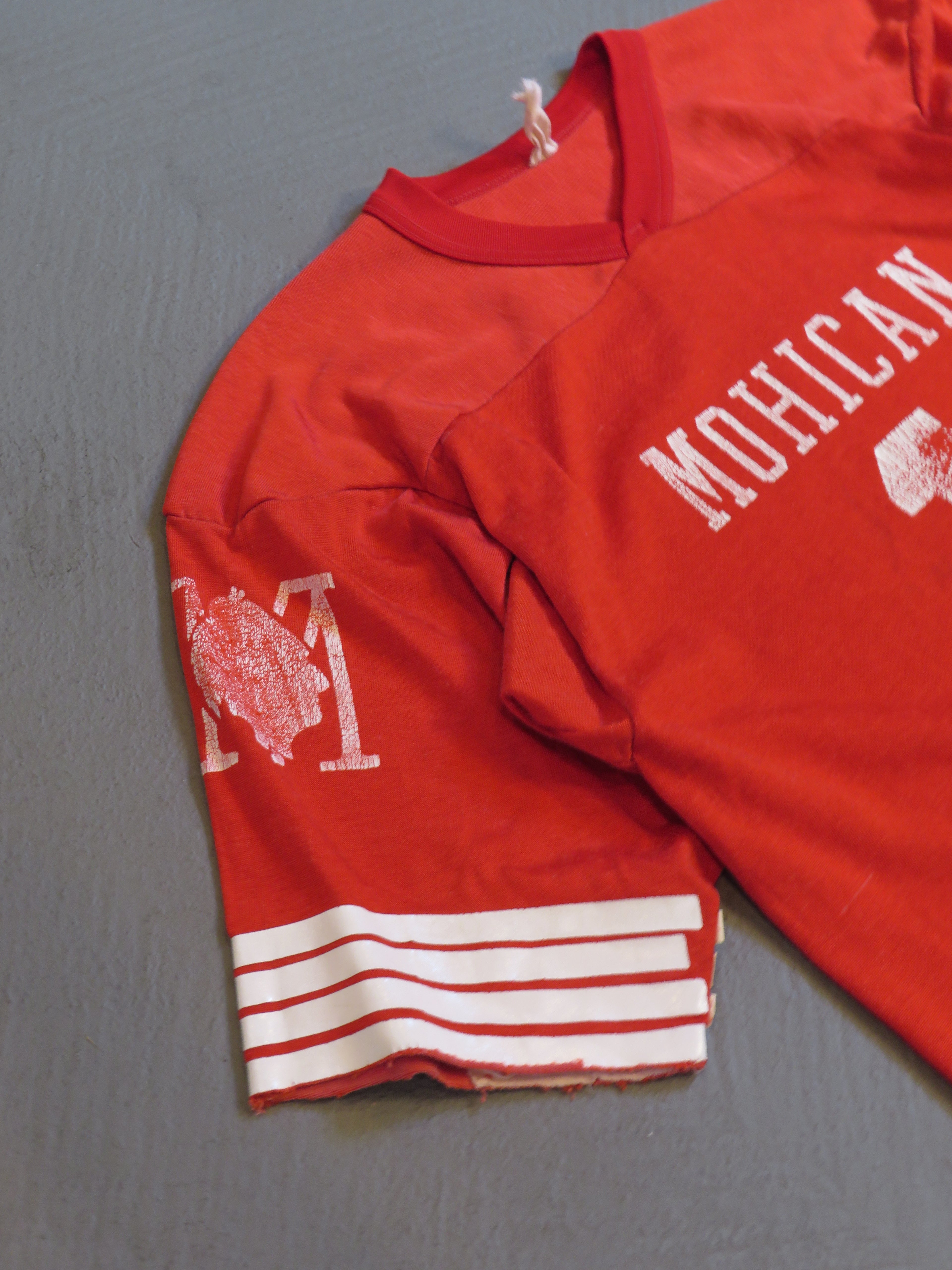 1970s Mohican #1 Nylon Blend Red Football Jersey