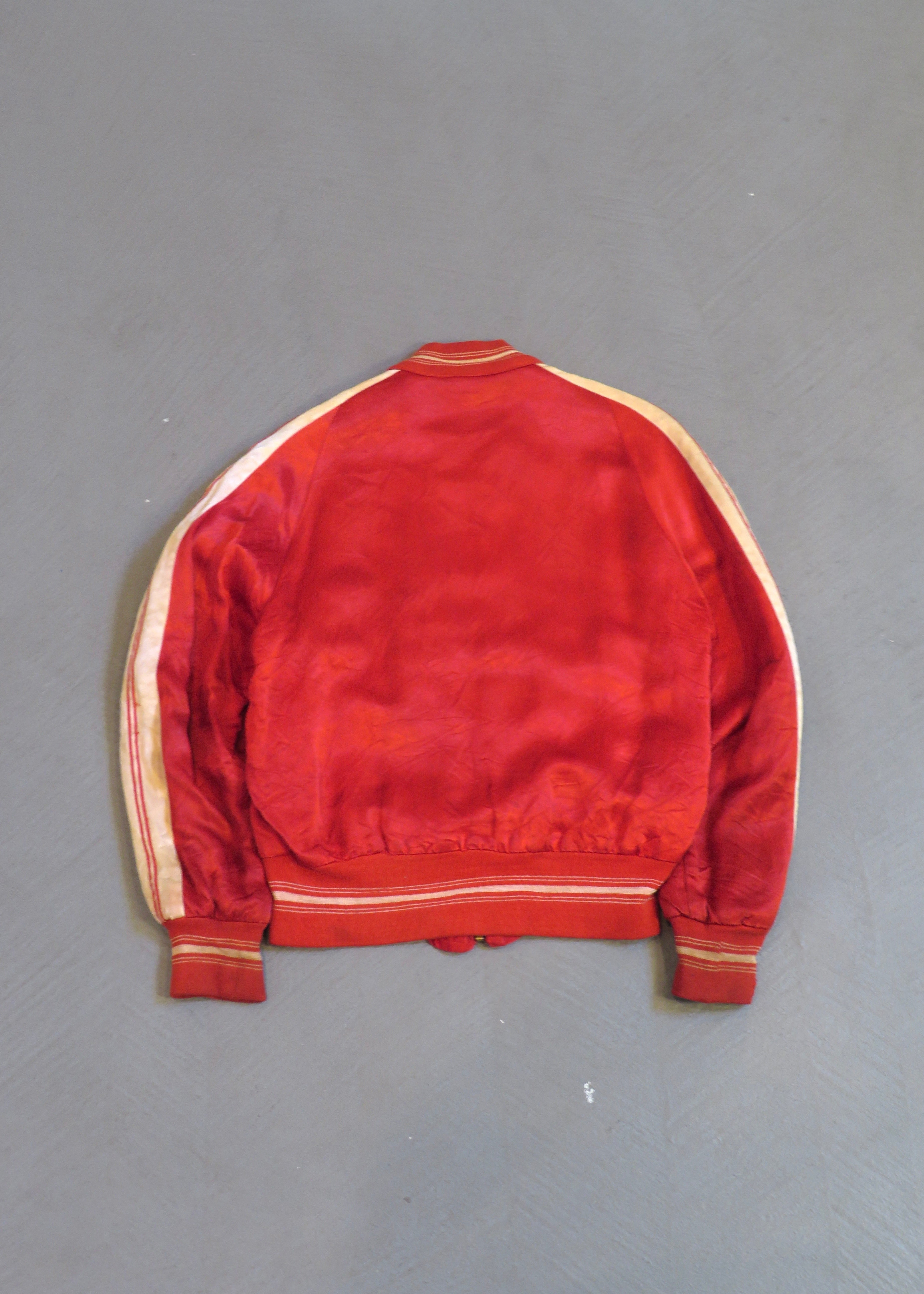 1960s Red Satin Bomber Jacket