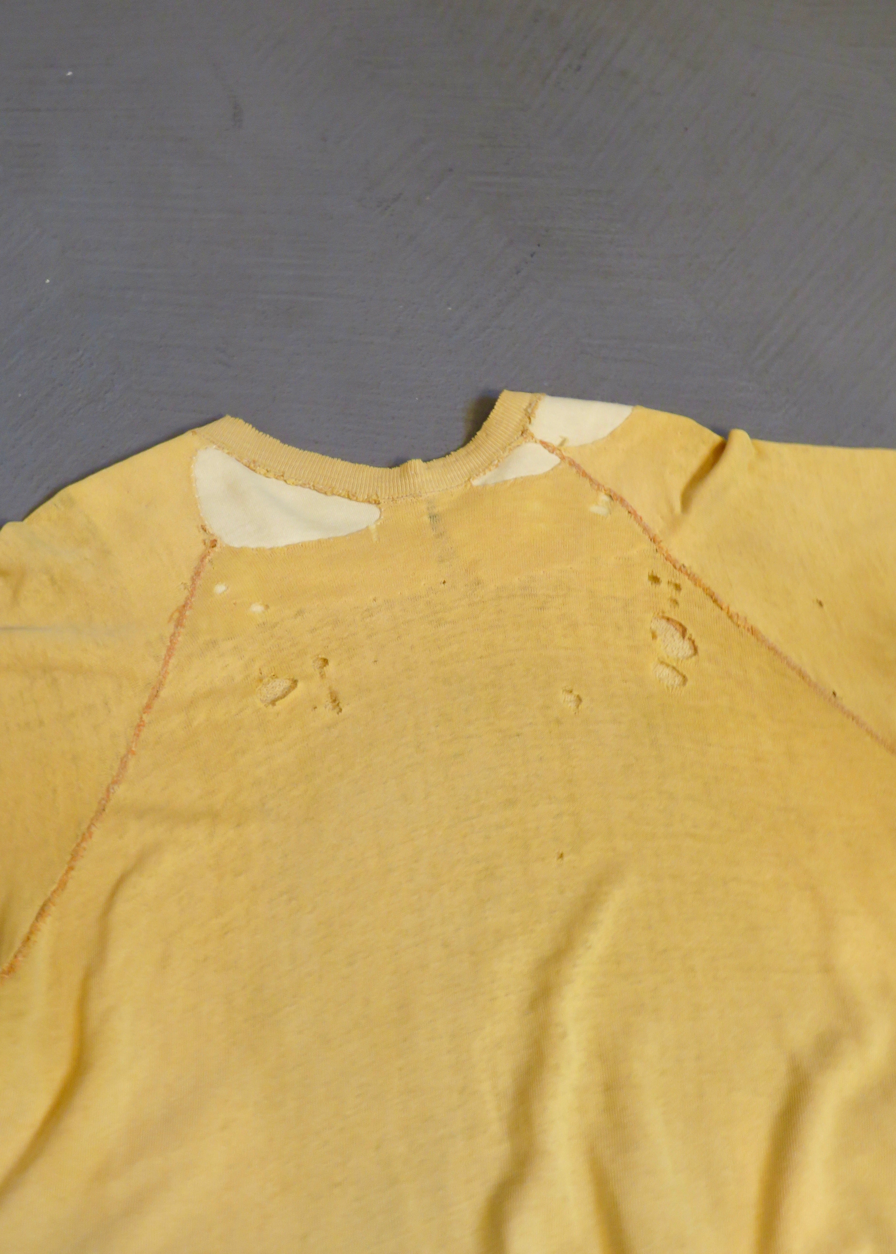 1960s Thrashed University of Kansas Short Sleeved Sweatshirt