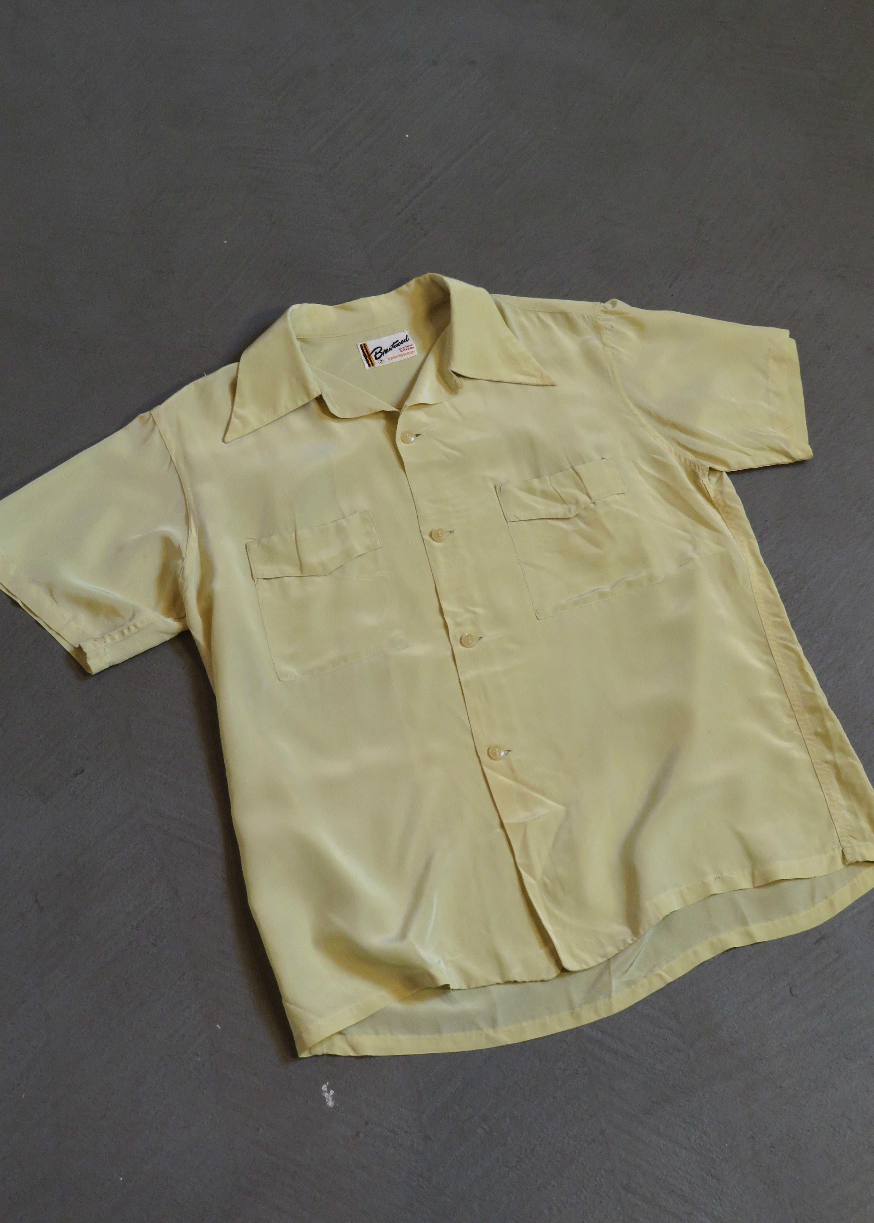 1950s Chartreuse Loop Collar Shirt | L