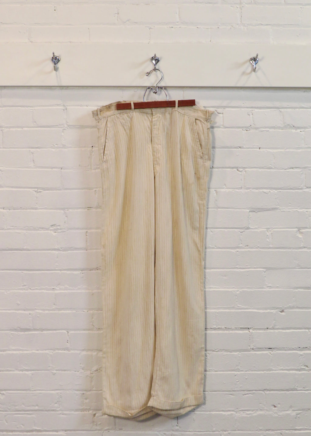 1930s Distressed Corded Side-Buckle Trousers | 33"x30"