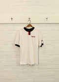 1990s Princeton University White Ringer T-Shirt with orange and black accents