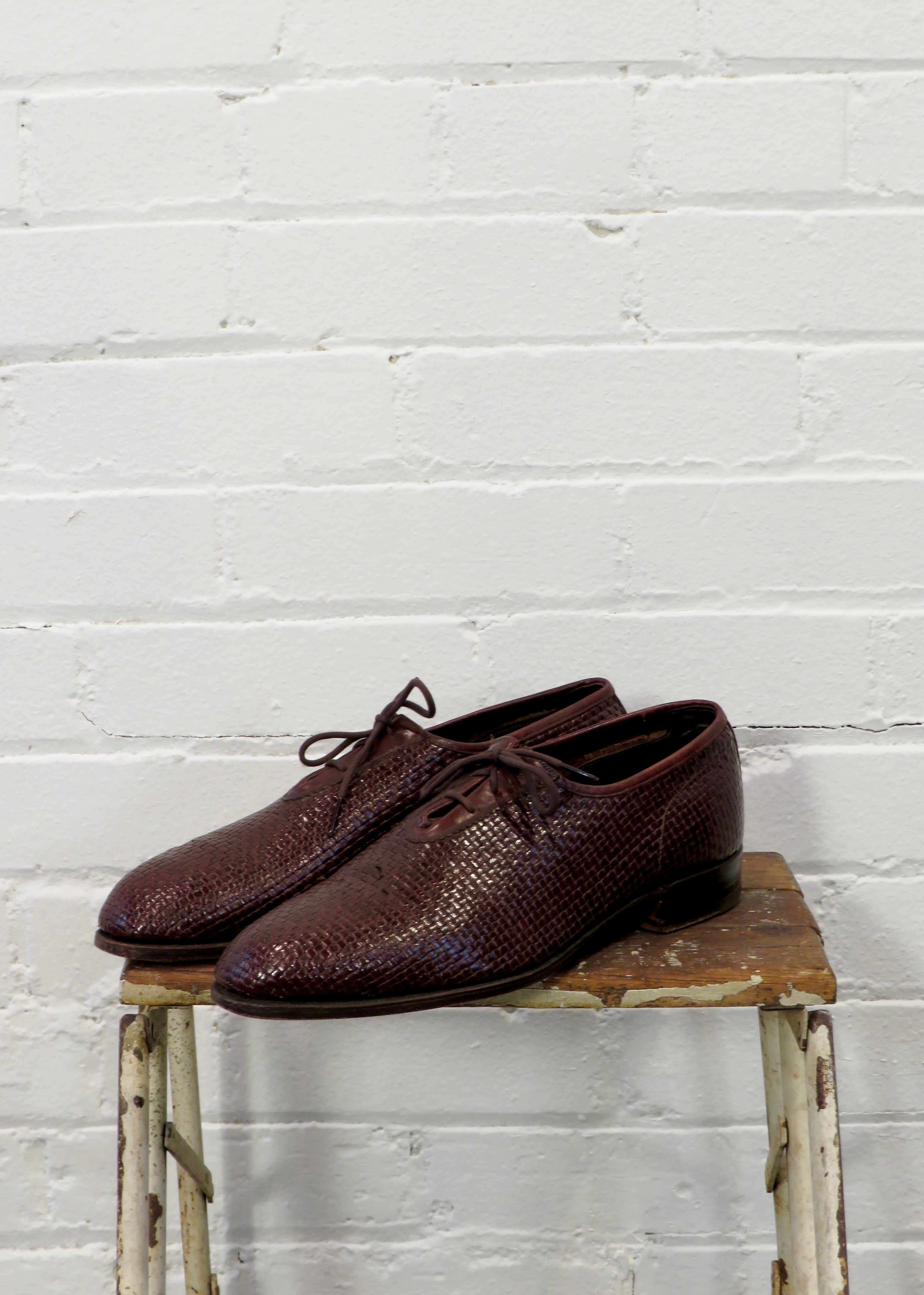 1980s Woven Leather Derbies