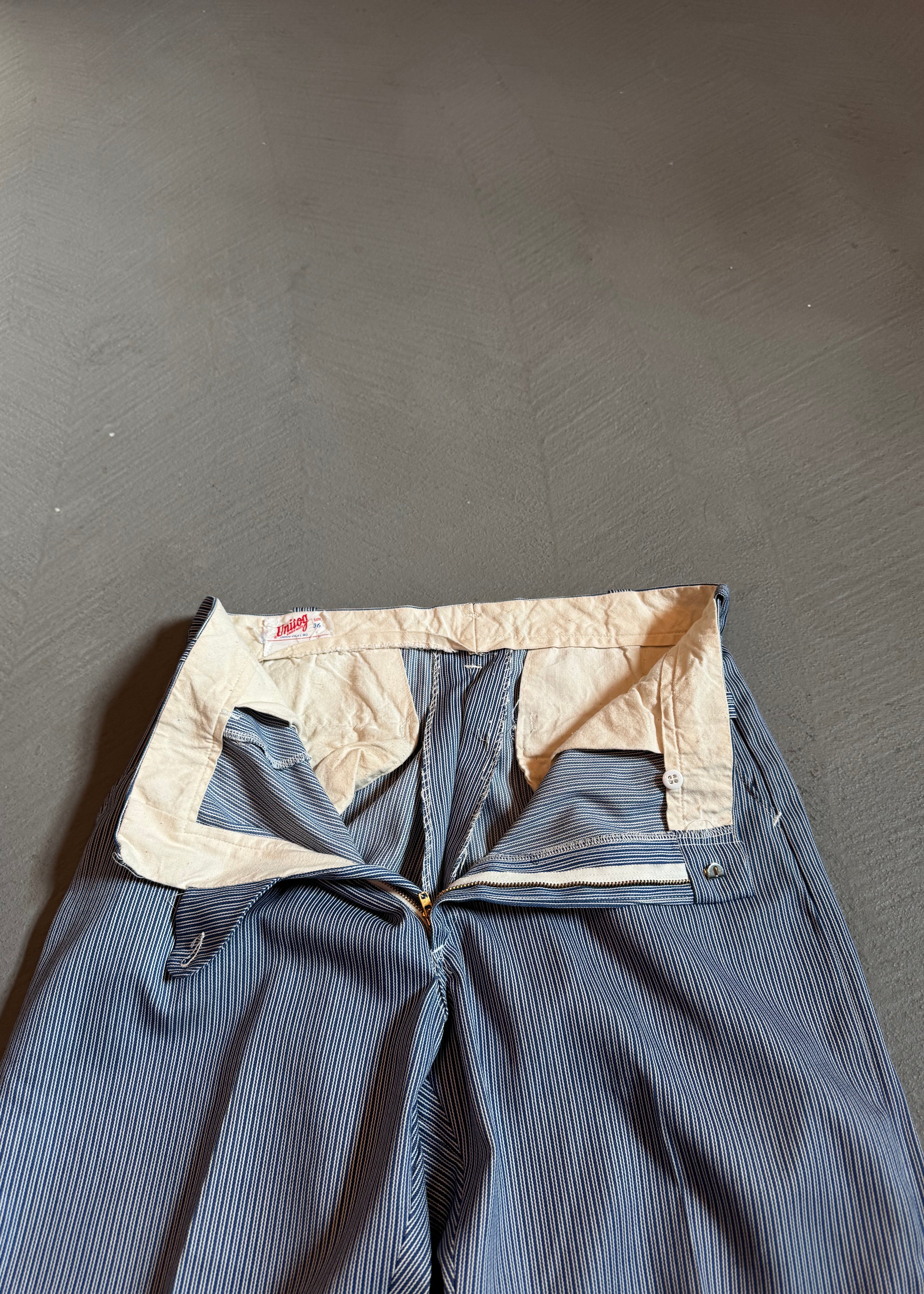 1960s Unitog Hickory Stripe Workwear Trousers