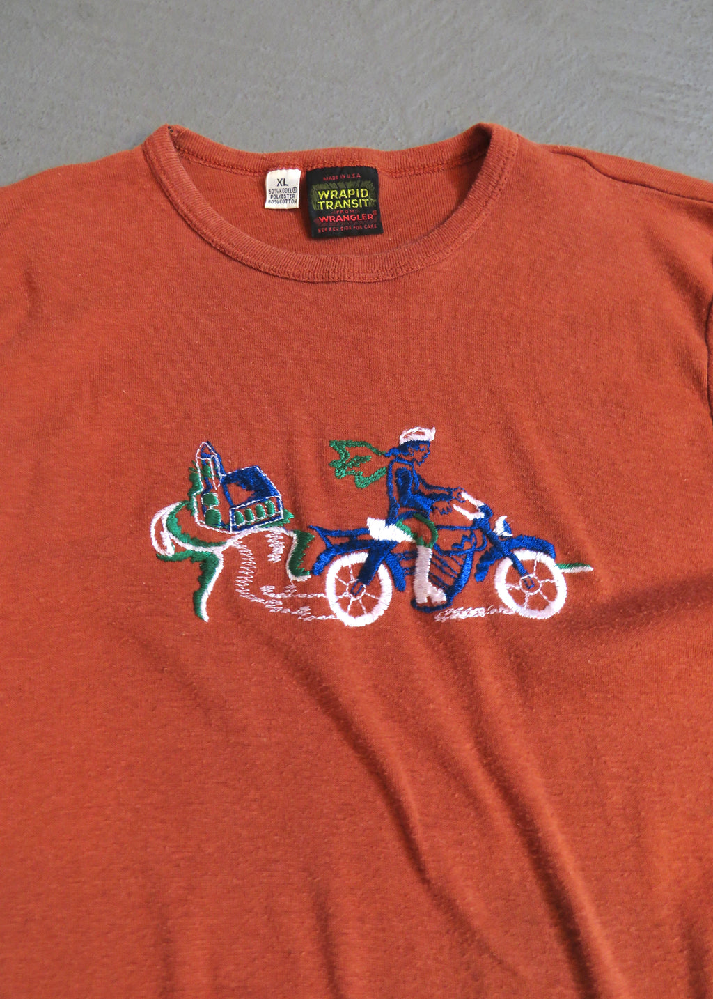 1970s Embroidered Motorcycle T-Shirt