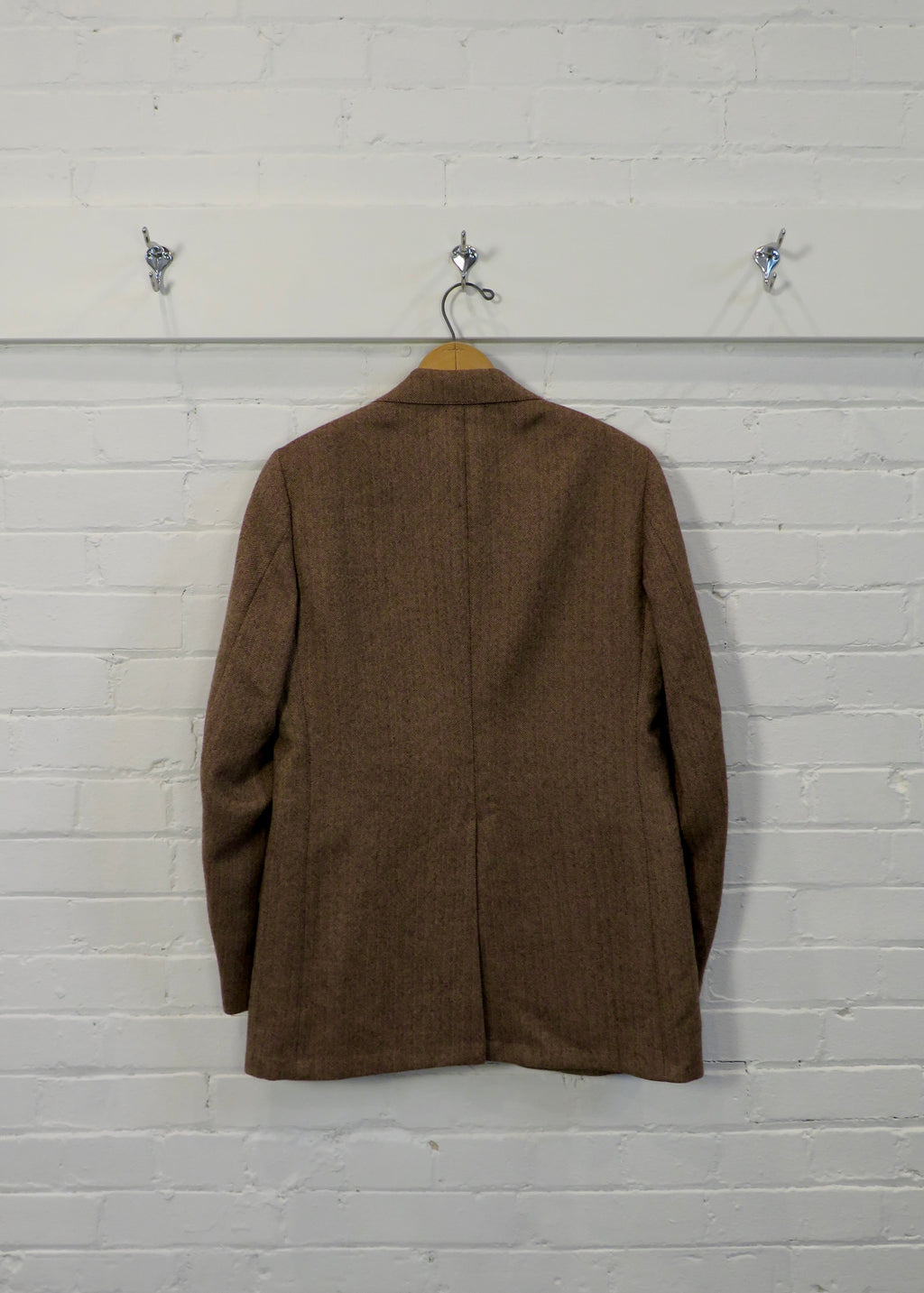 1970s Brown Wool Herringbone Suit