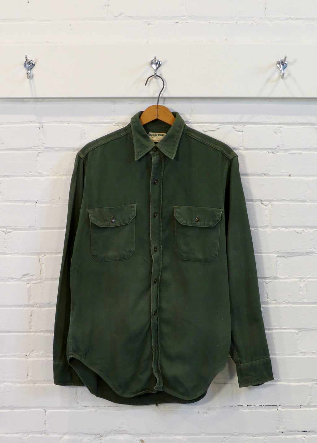 1940s Bouldercord Green Cotton Whipcord Overshirt