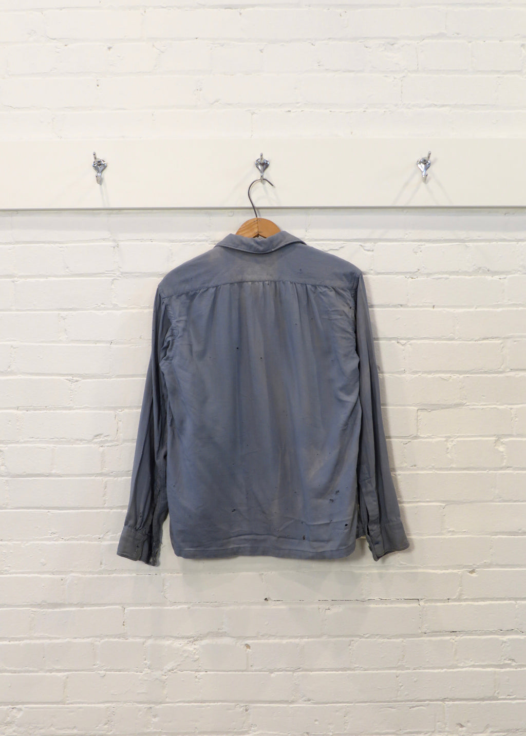 1940s Distressed Wool Cropped Overshirt