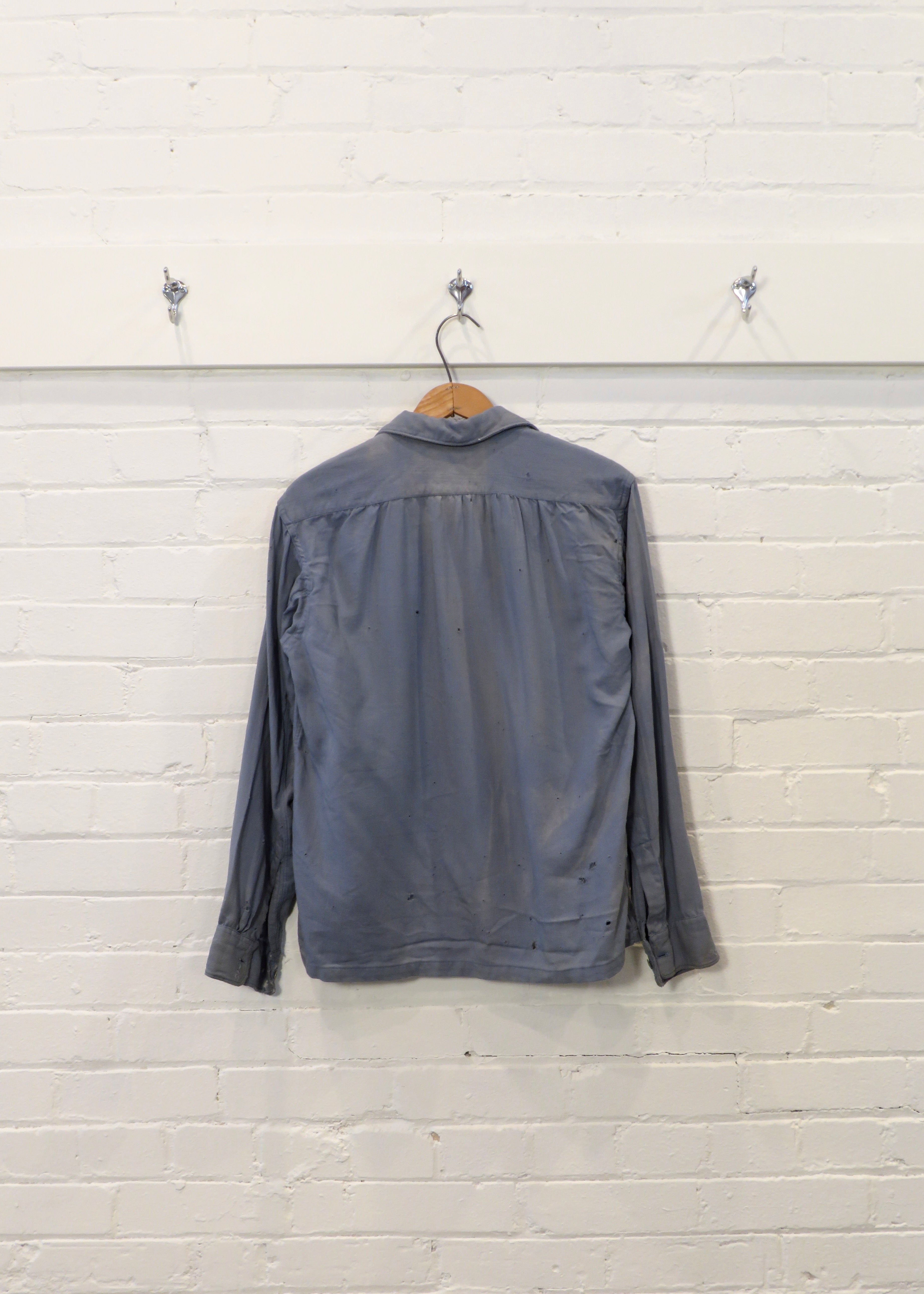 1940s Distressed Wool Cropped Overshirt