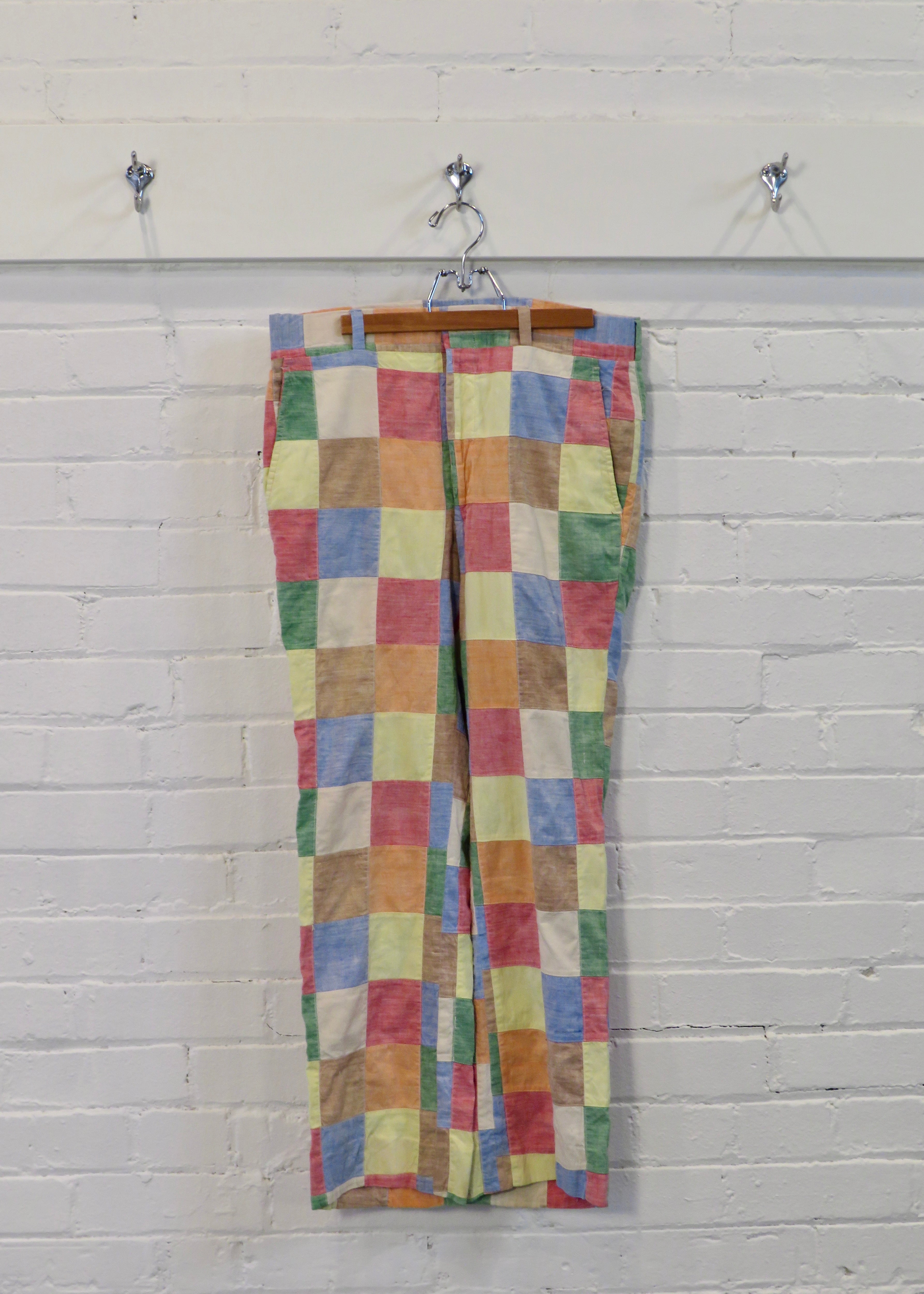 1970s Madras Patchwork Trousers | 33"x28"
