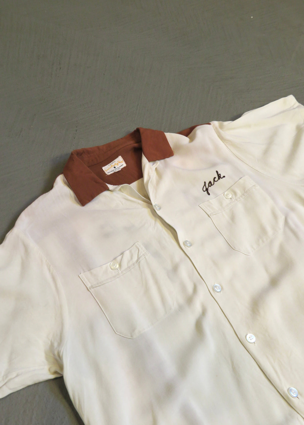1950s Palace Drug Gabardine Chainstitched Bowling Shirt