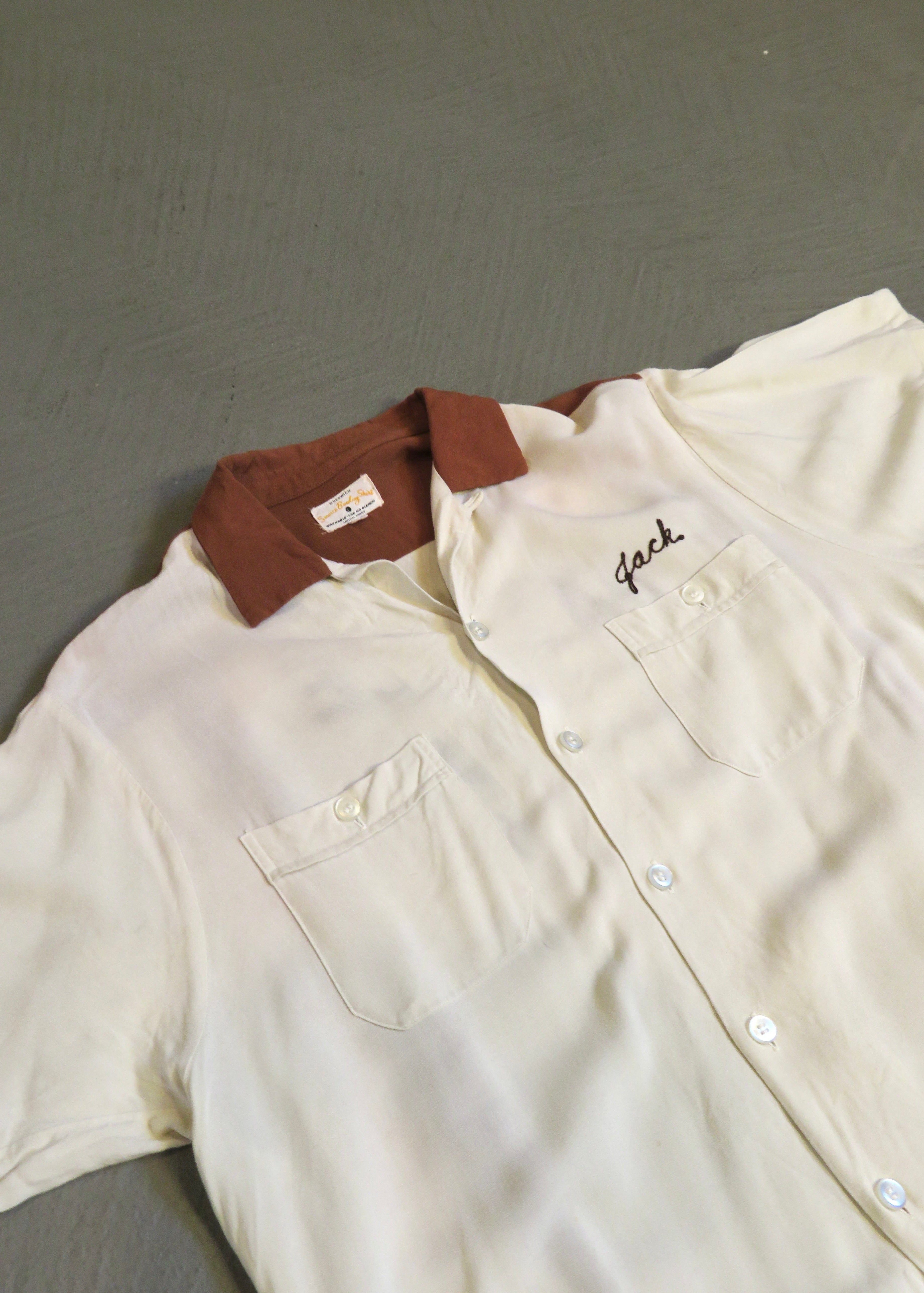 1950s Palace Drug Gabardine Chainstitched Bowling Shirt