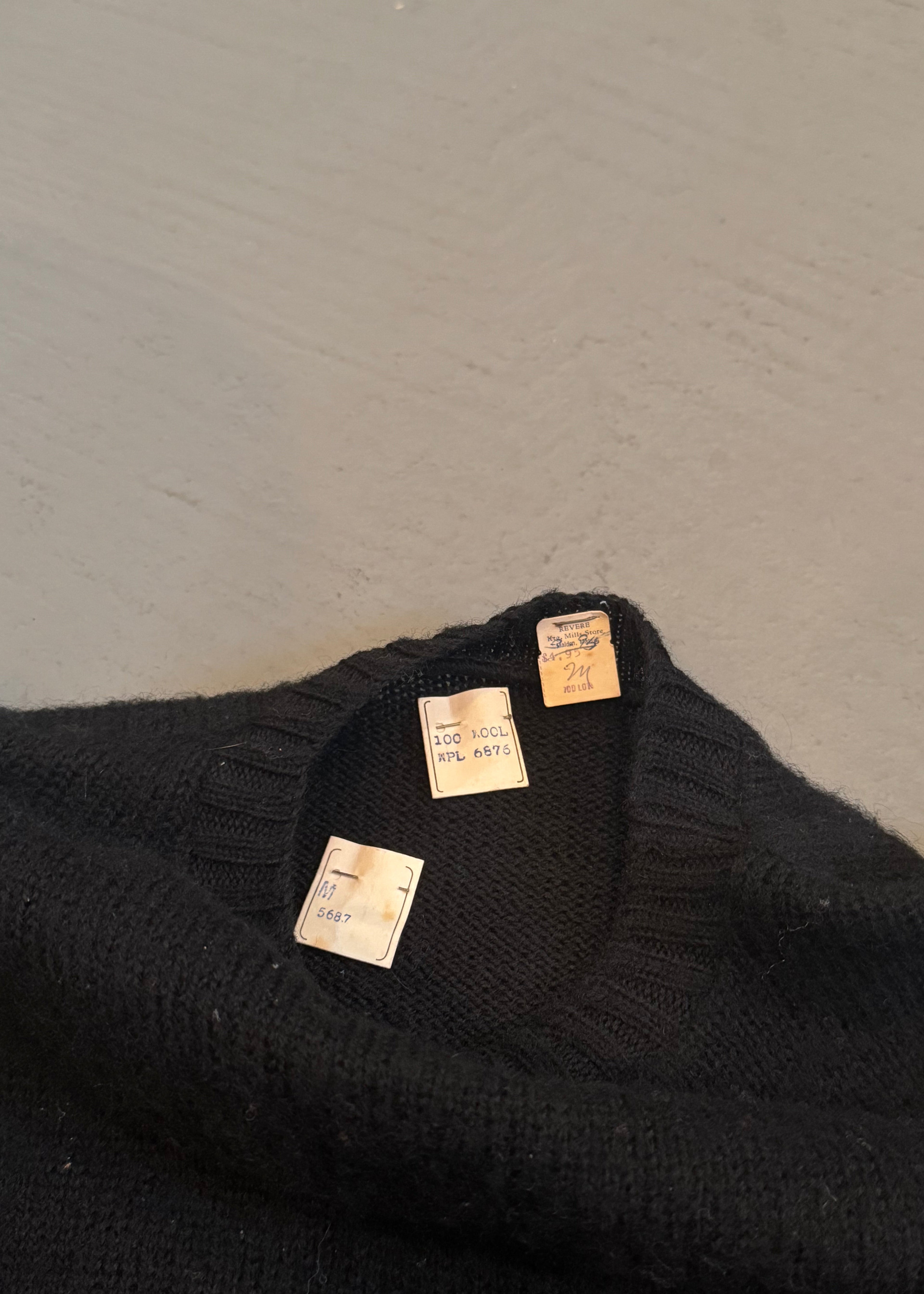 1950s Deadstock Petite Black Sweater