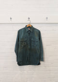 1950s Faded Green Distressed Work Shirt