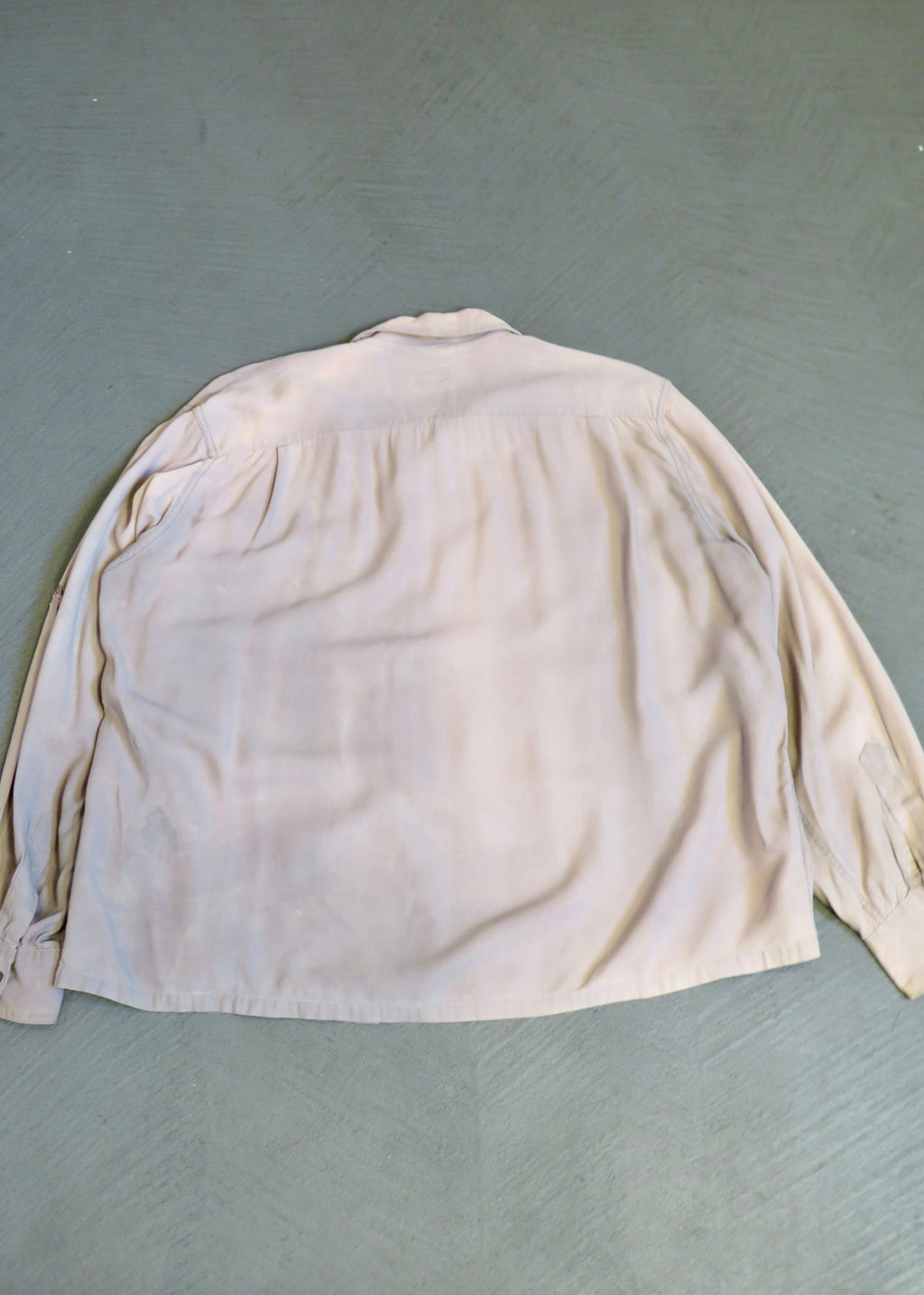 1950s Faded Mauve Rayon Gabardine Overshirt