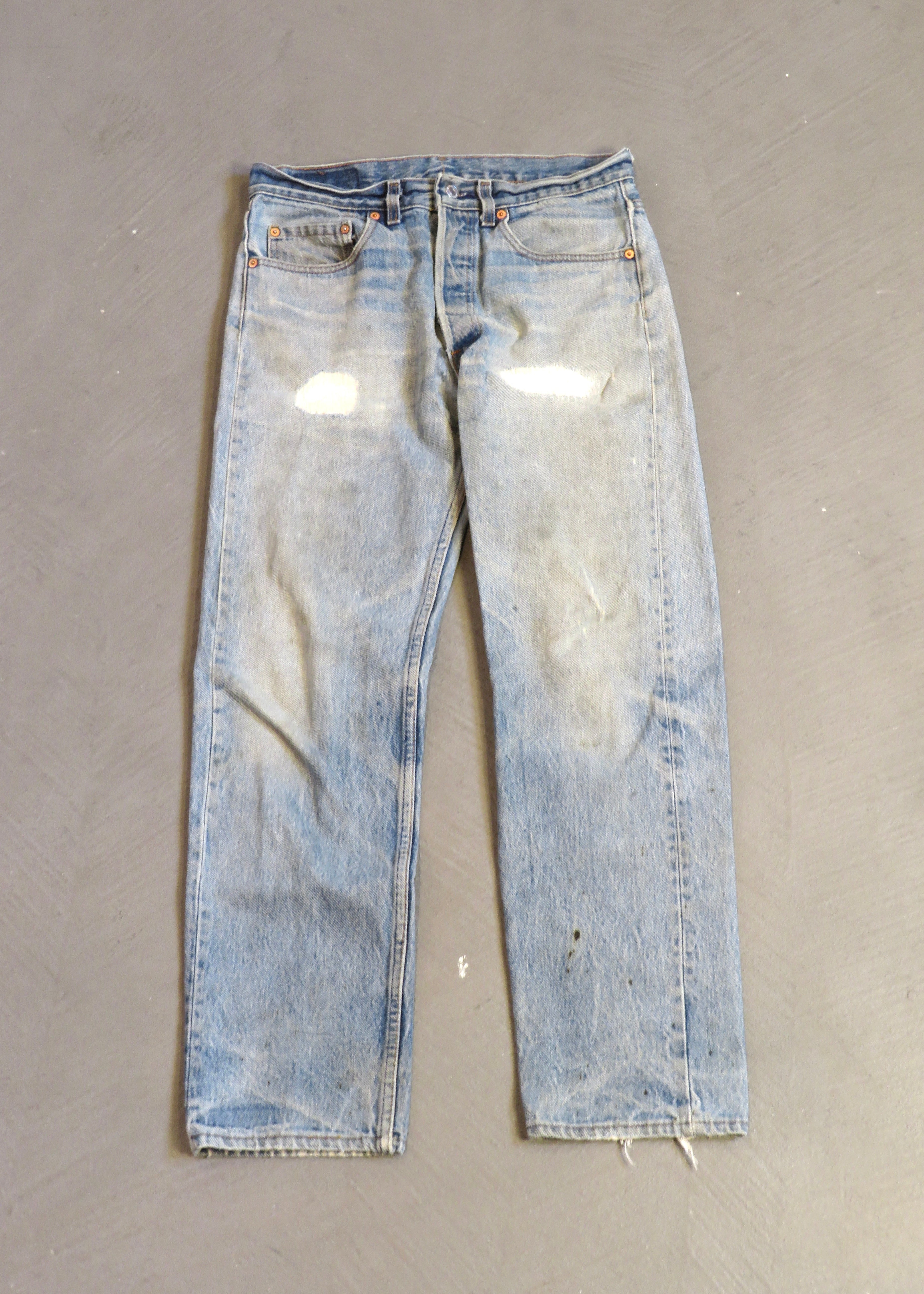 1990s Levi's 501 Repaired Light Wash Jeans