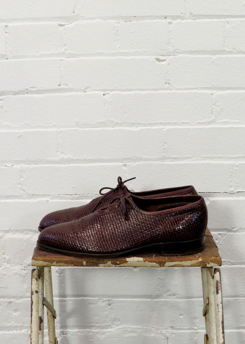 1980s Woven Leather Derbies