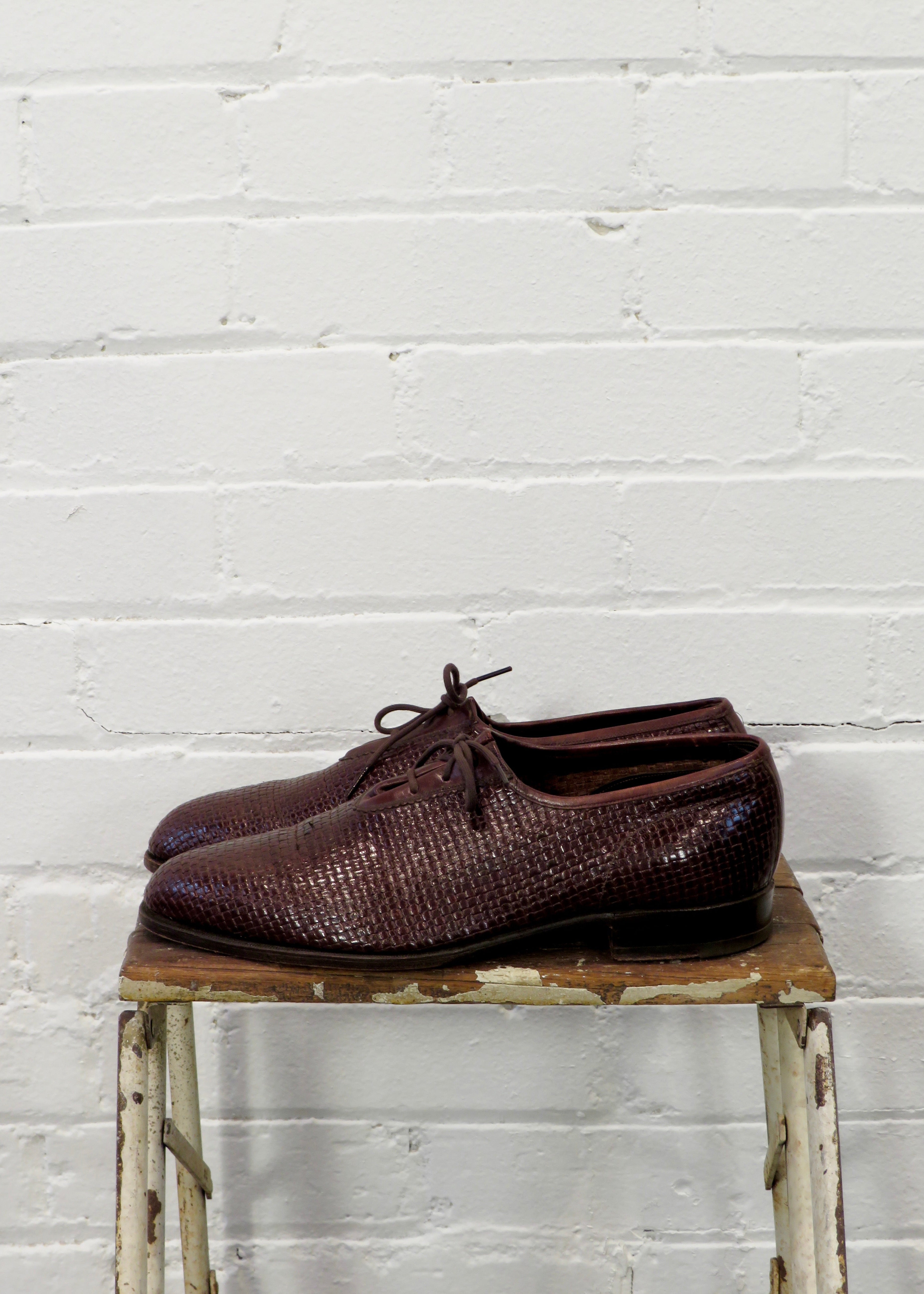 1980s Woven Leather Derbies