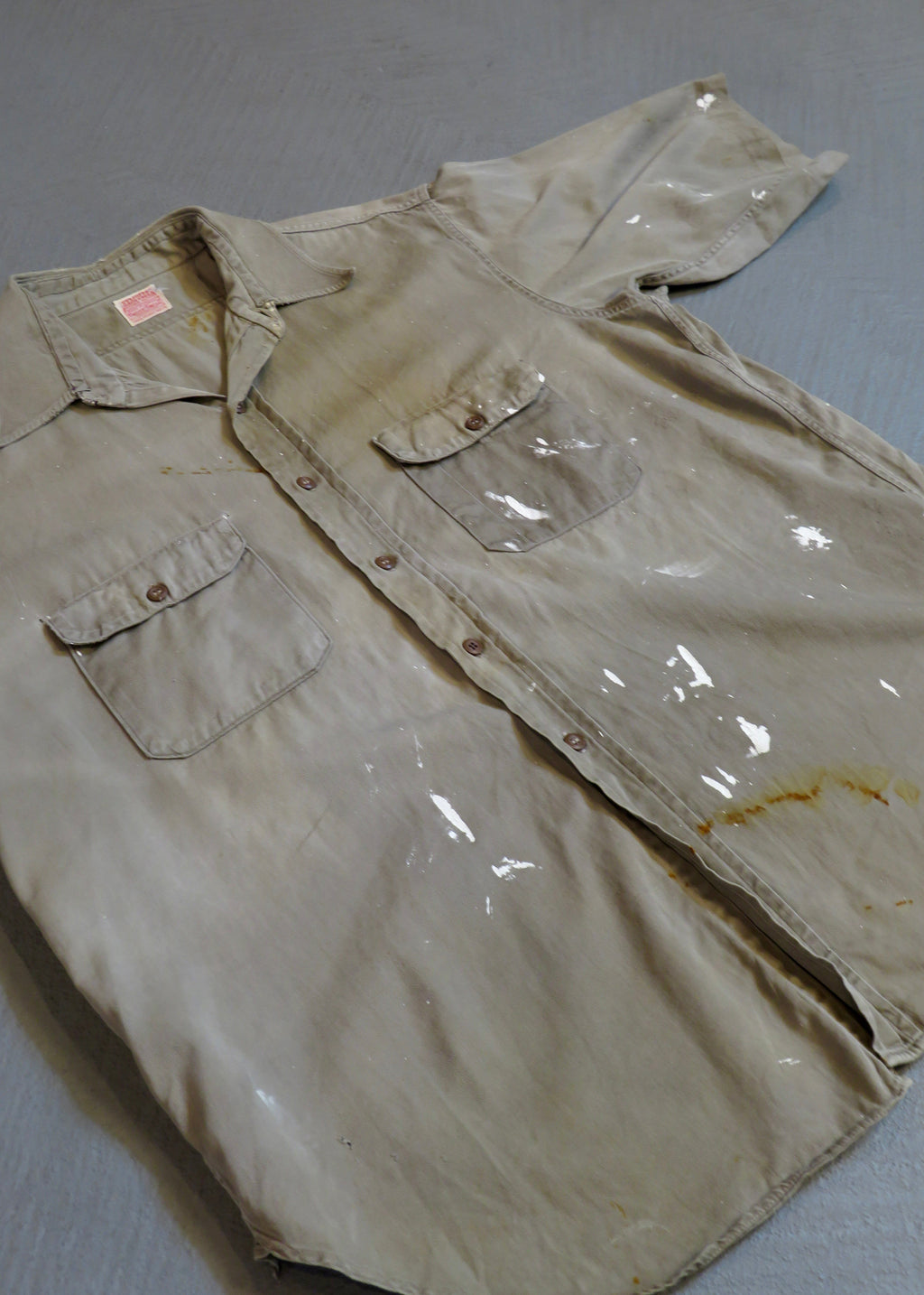 1950s Paint Splattered Short Sleeved Work Shirt