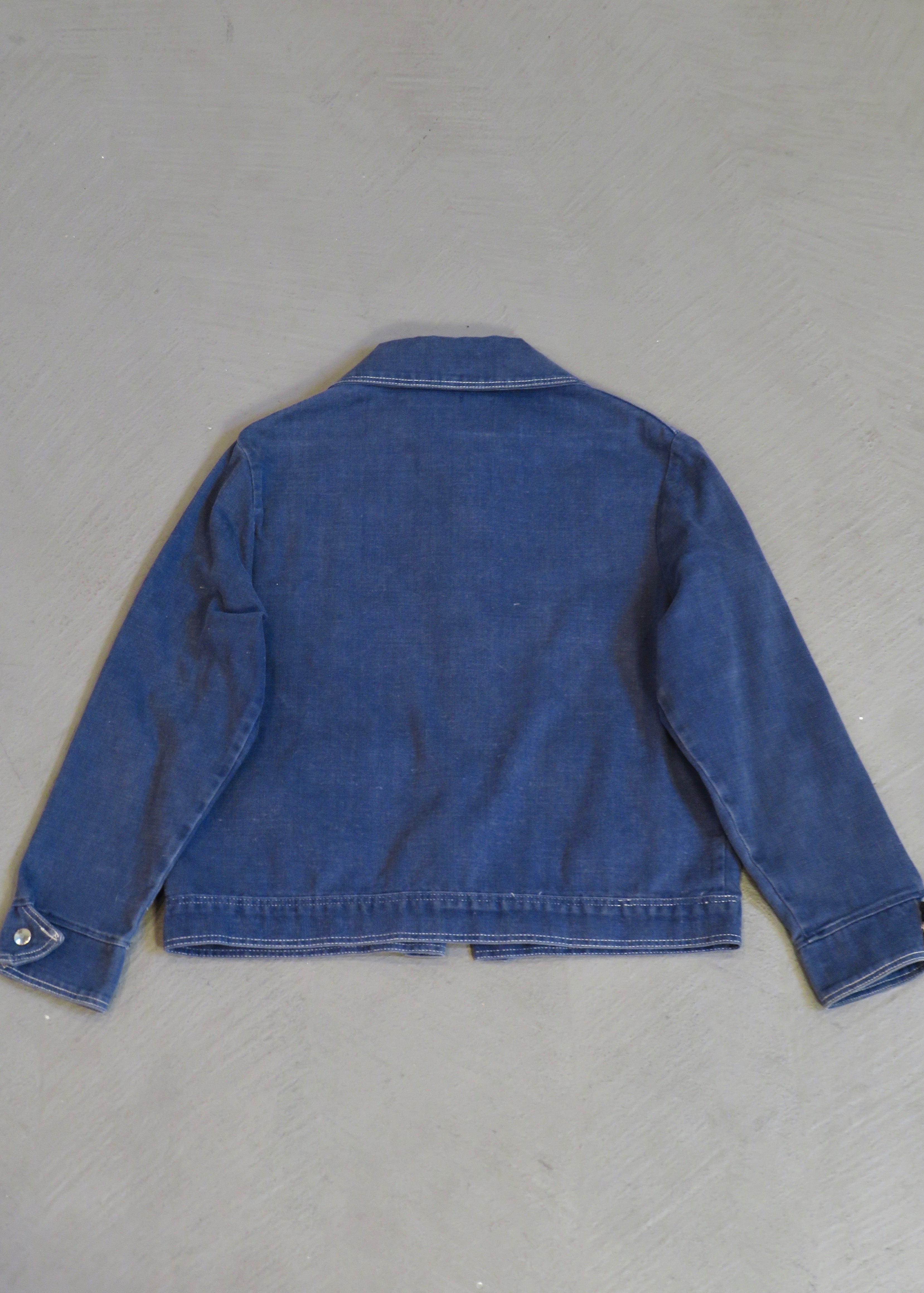 1950s Cropped Navy Moleskin Work Jacket