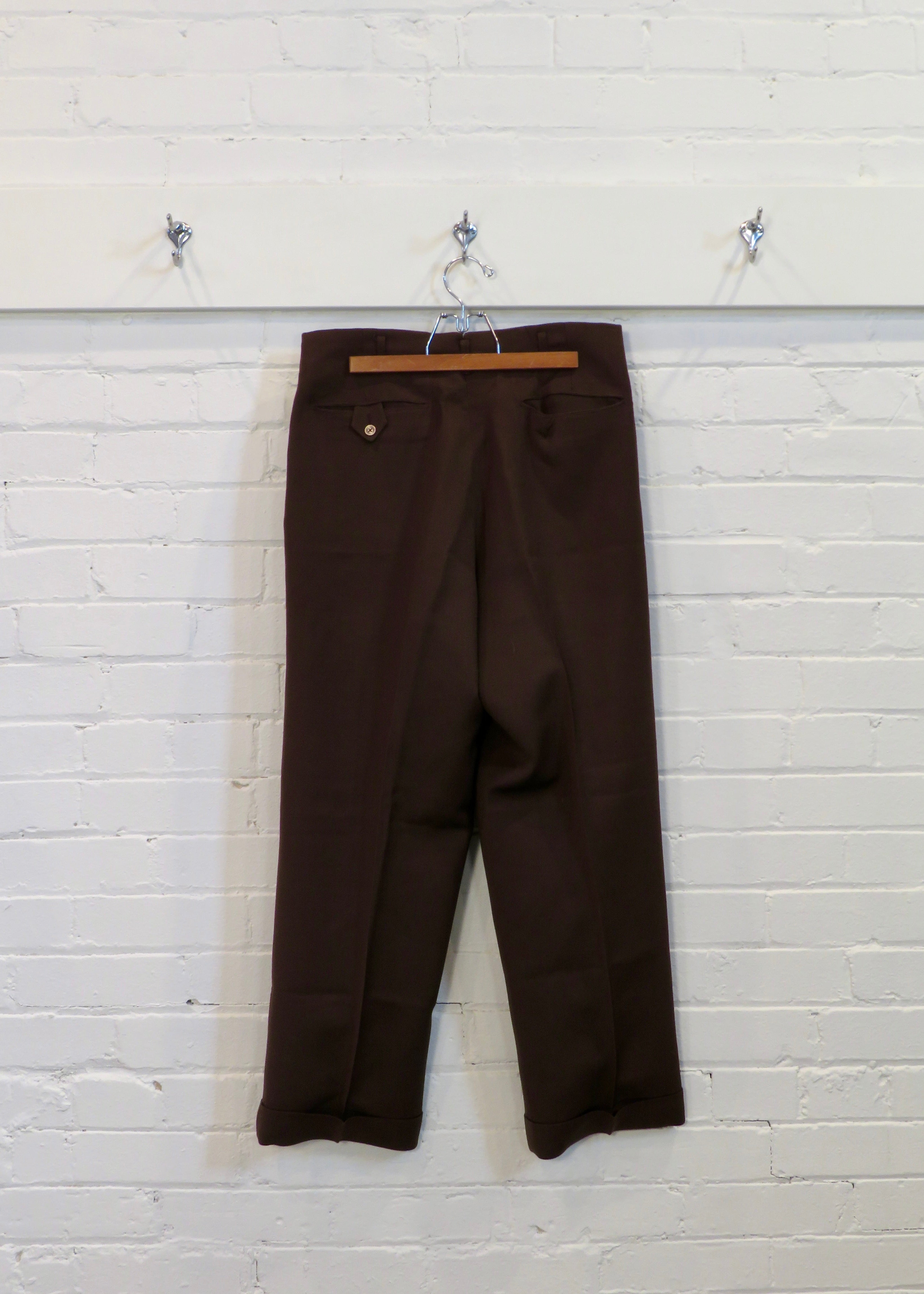 1950s Rayon Blend Brown Corded Trousers