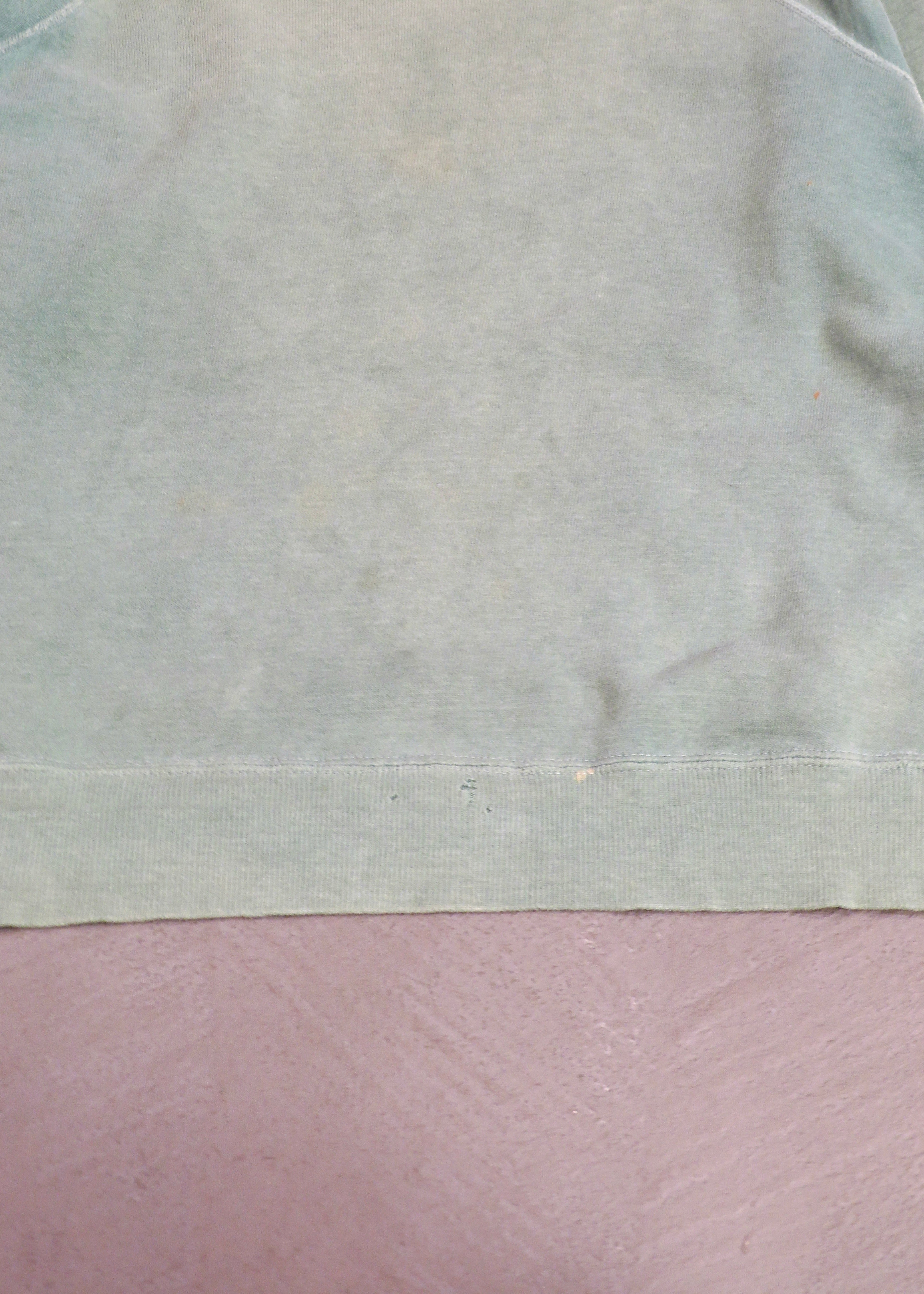 1960s Seafoam Green Gusseted Plain Raglan Sleeve Crewneck Sweatshirt