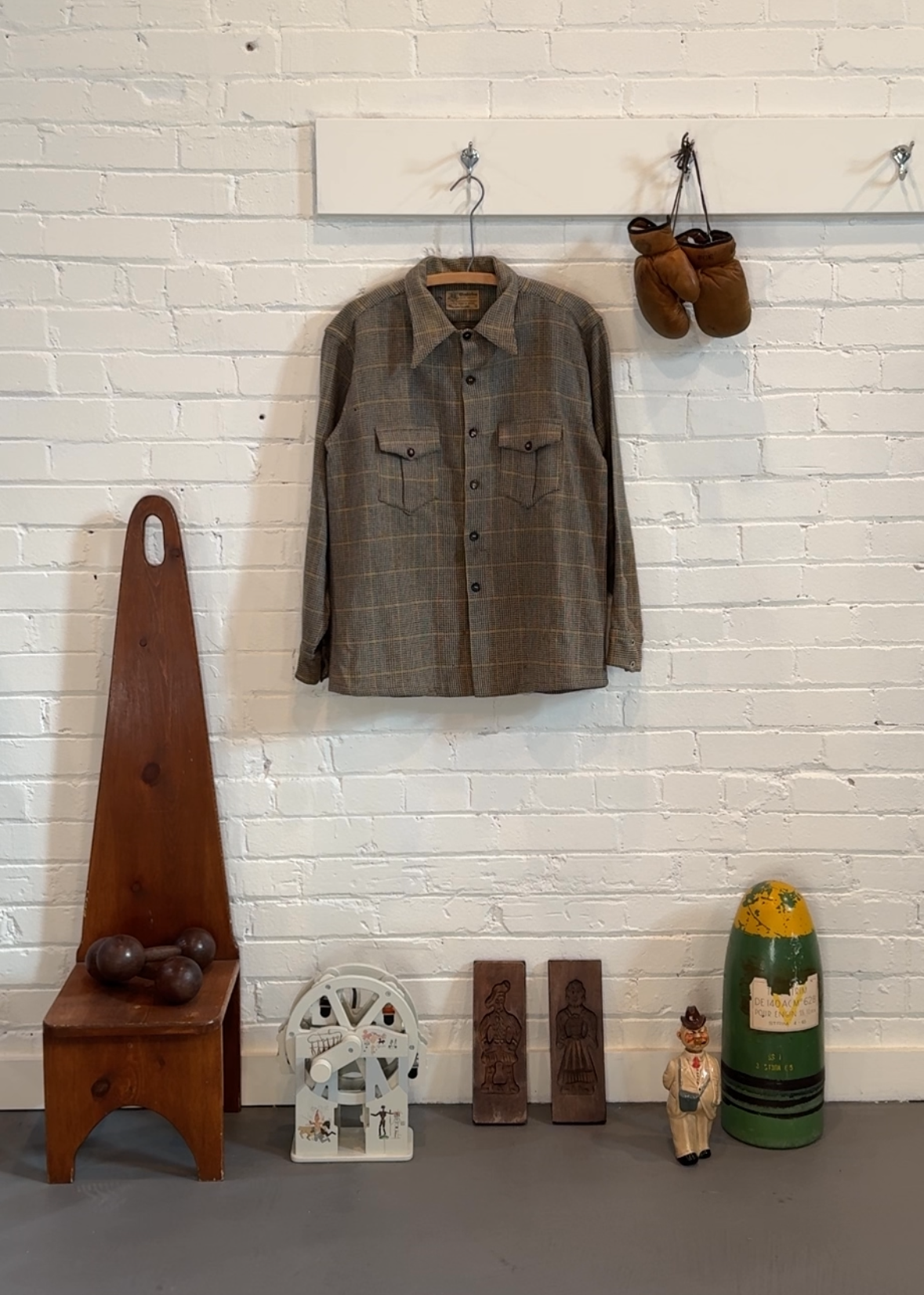 1940s Wool Houndstooth Overshirt