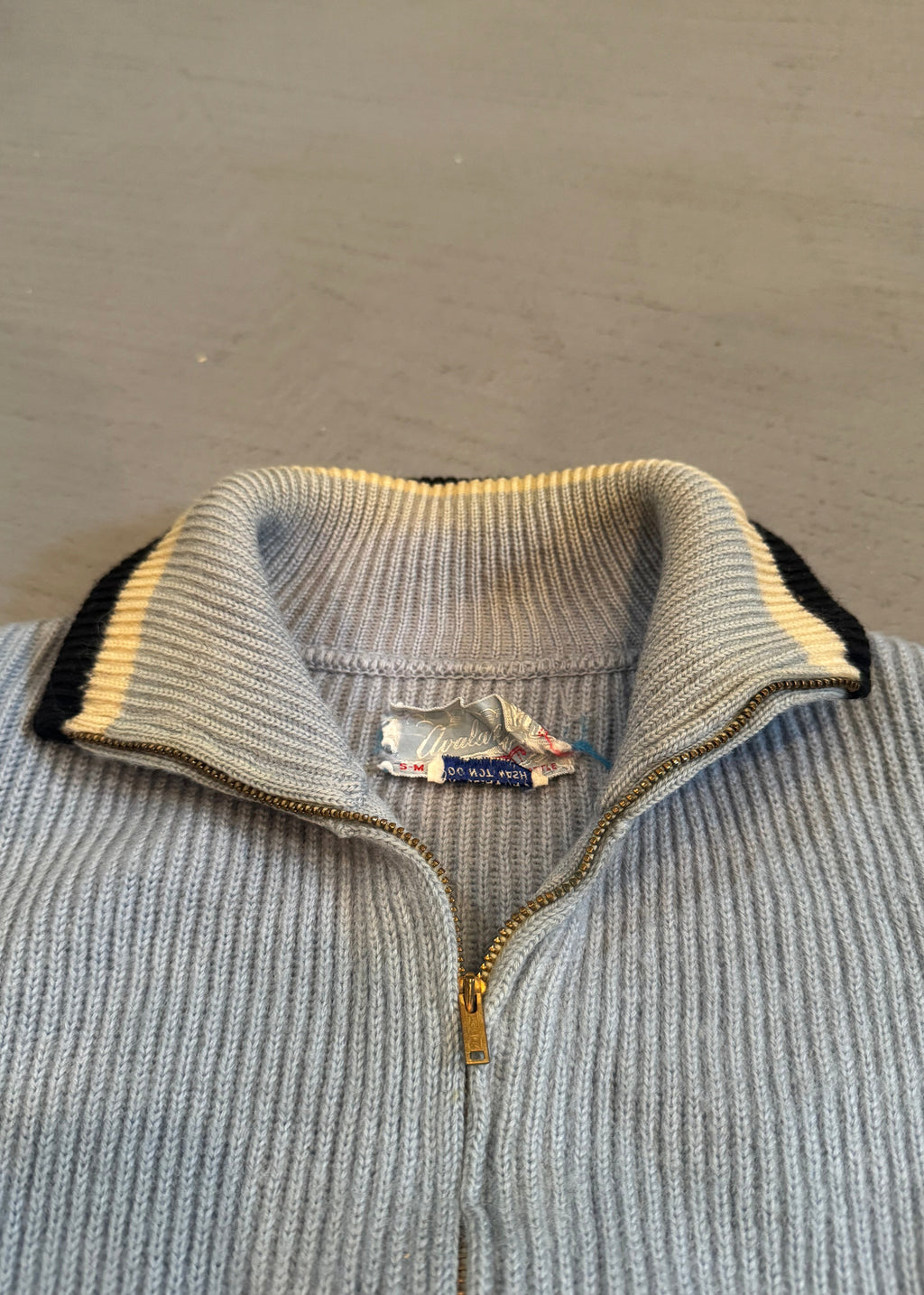 1960s Baby Blue Full Zip Cardigan