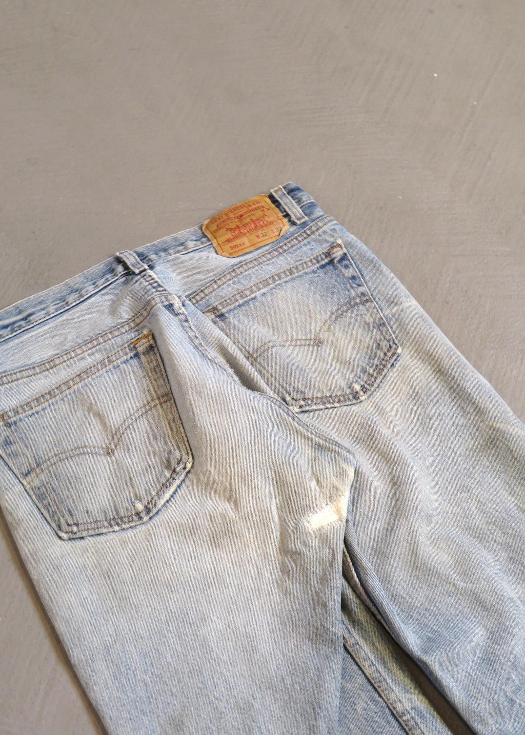 1990s Levi's 501 Repaired Light Wash Jeans